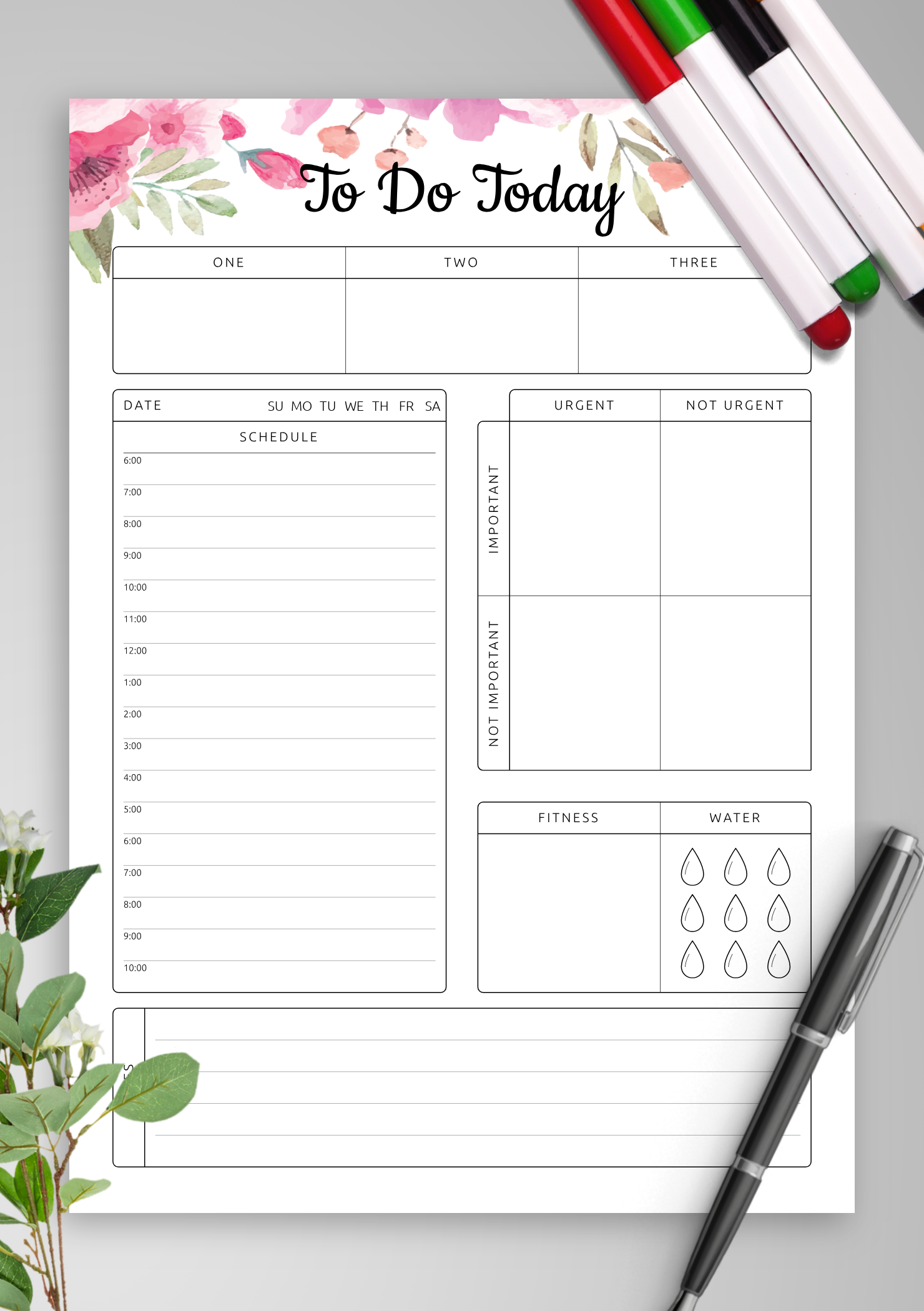 Download Printable To Do Today PDF Download Printable To Do Today PDF