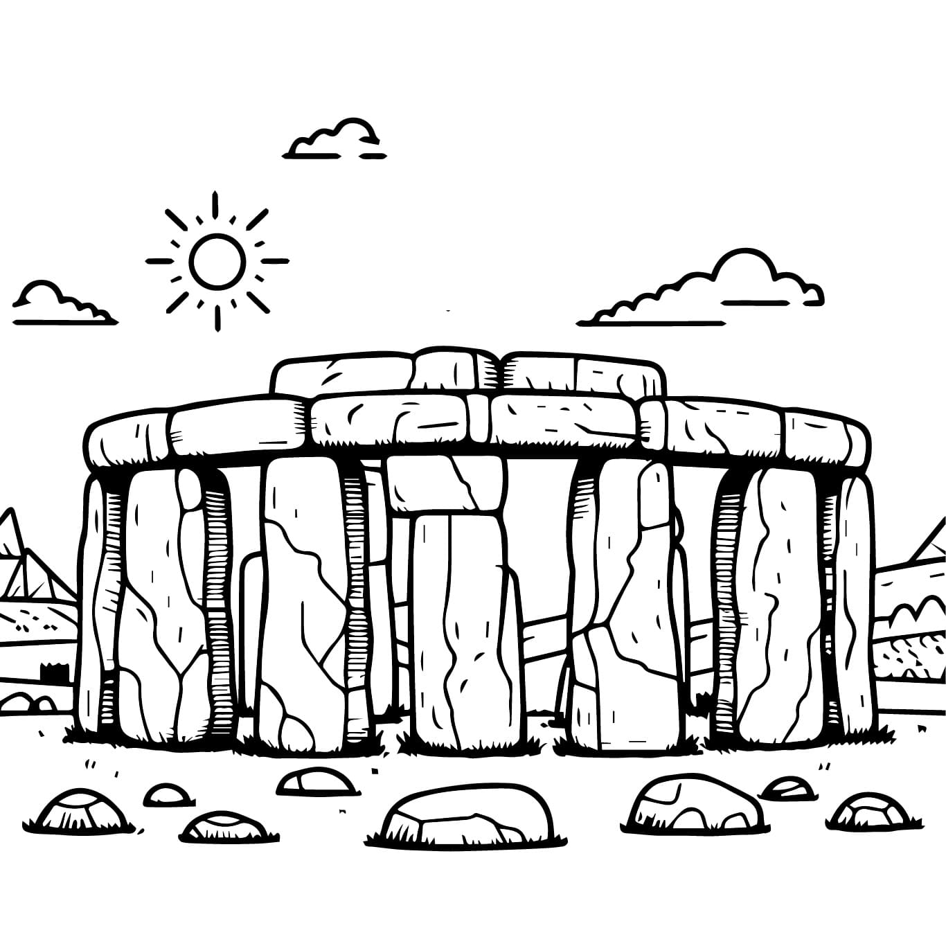 Drawing Of Stonehenge Coloring Page Download Print Or Color Online For Free