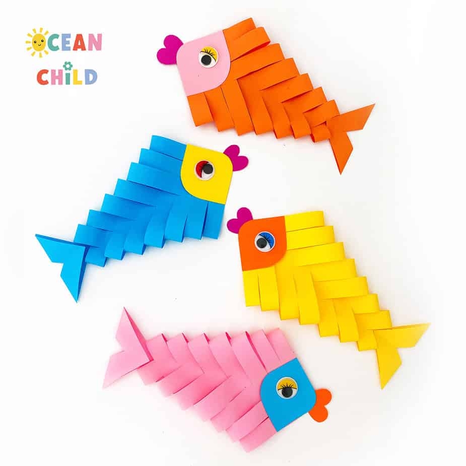 Easy U0026 Fun Origami Paper Fish Craft For Kids With YouTube Tutorial Ocean Child Crafts