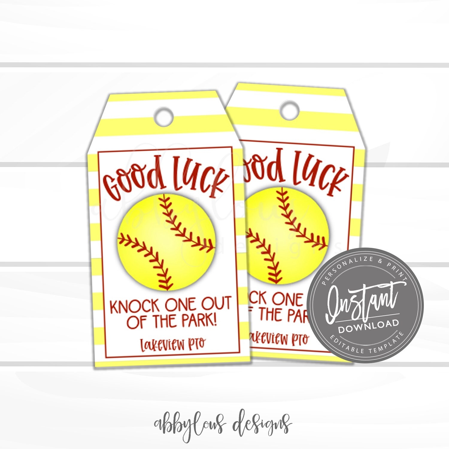 EDITABLE Softball Good Luck Tags Printable Softball Favor Tags Personalized Softball Gift Tag Personalized Good Luck Tag INSTANT ACCESS Etsy