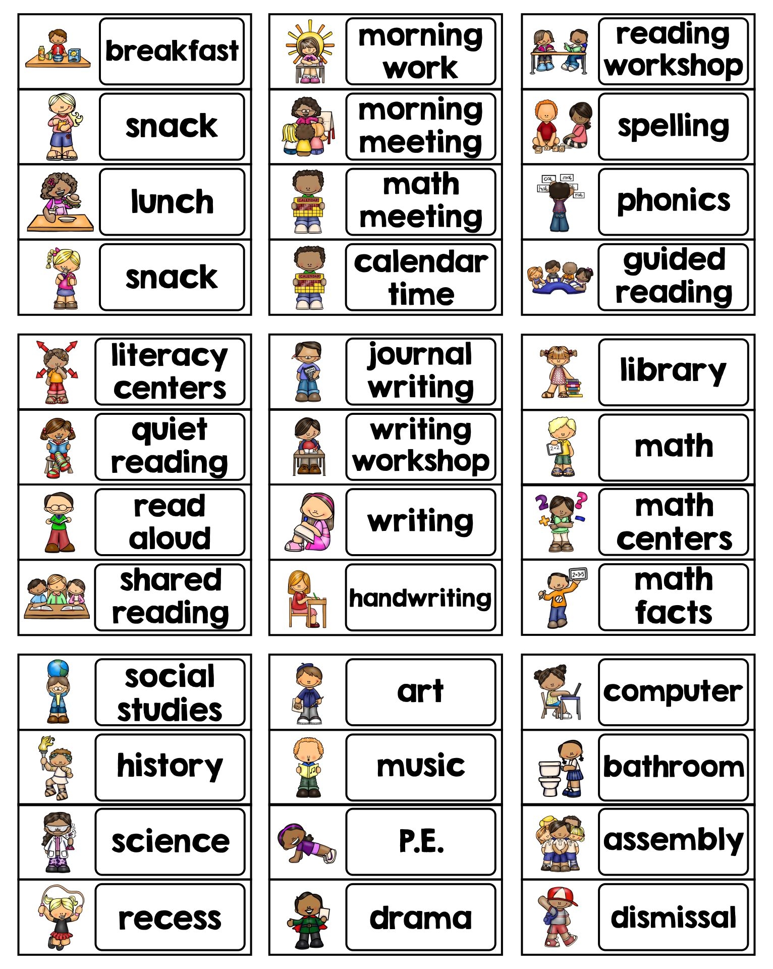 free editable preschool schedule printable