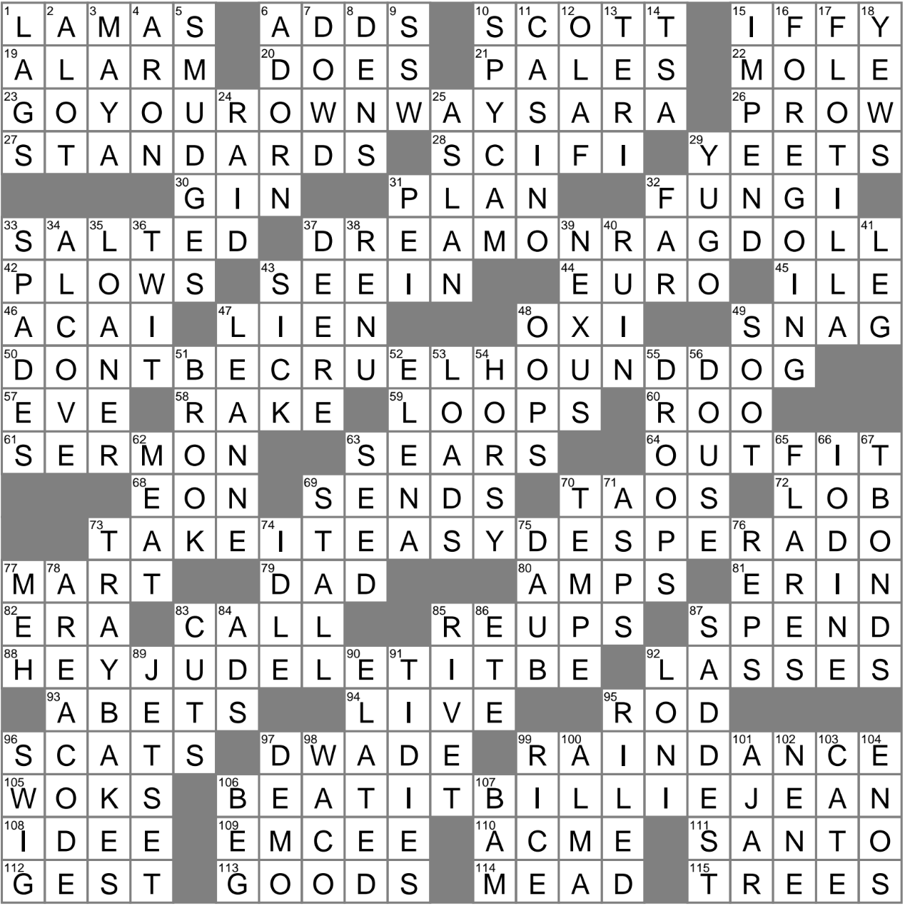 Farm Team Followers Crossword Clue Archives LAXCrossword