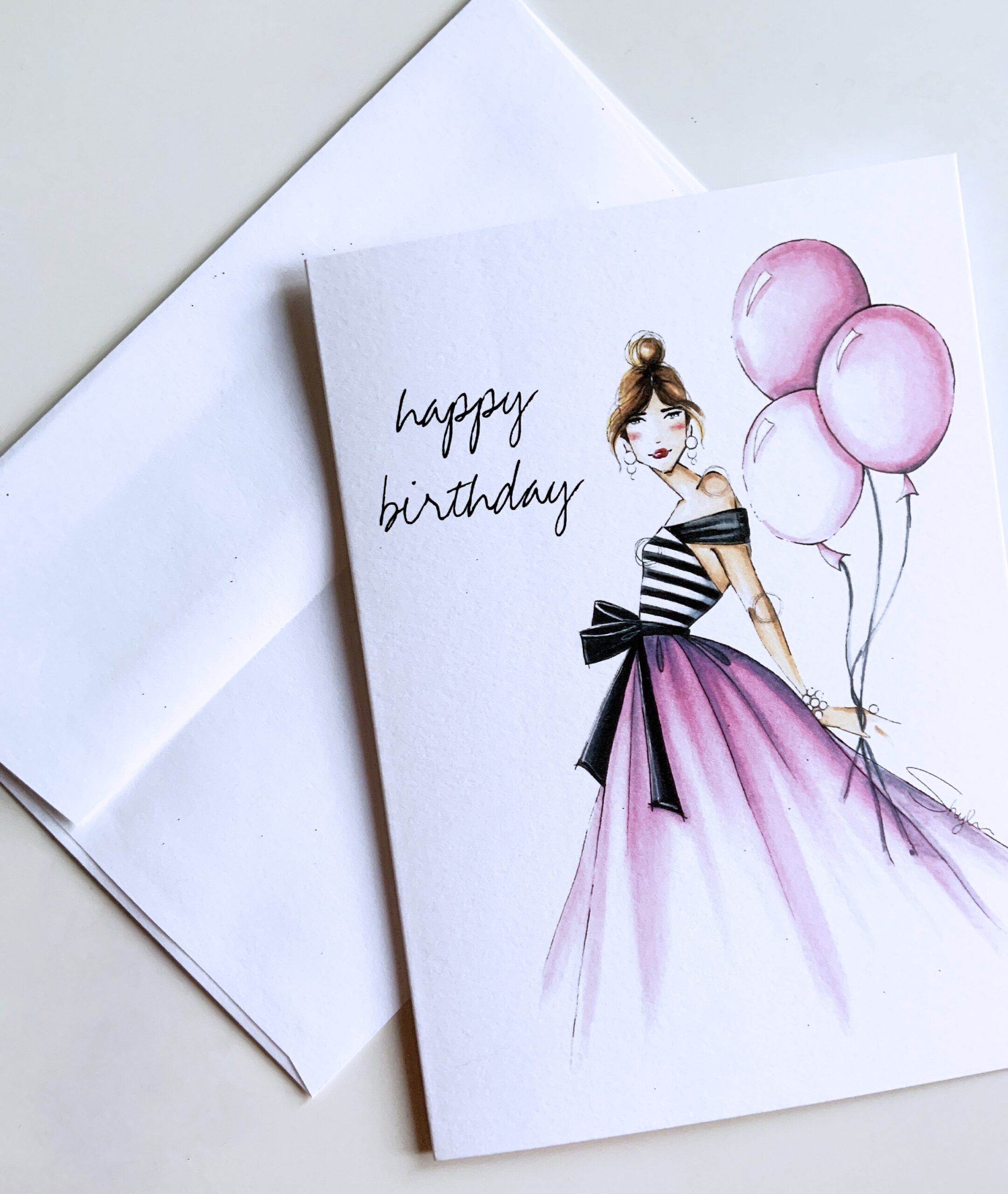 Fashion Illustrated Birthday Card 