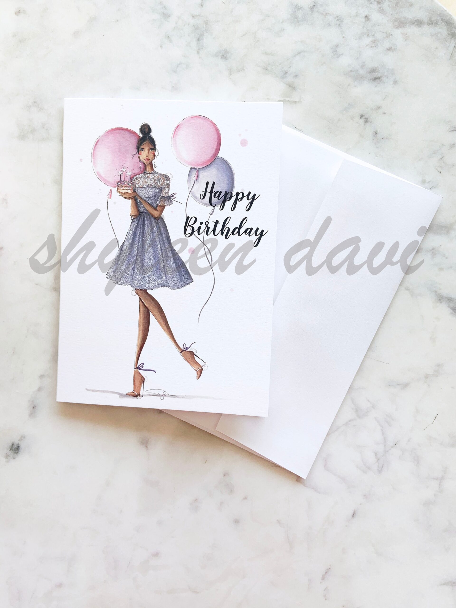 Fashion Illustrated Birthday Card 
