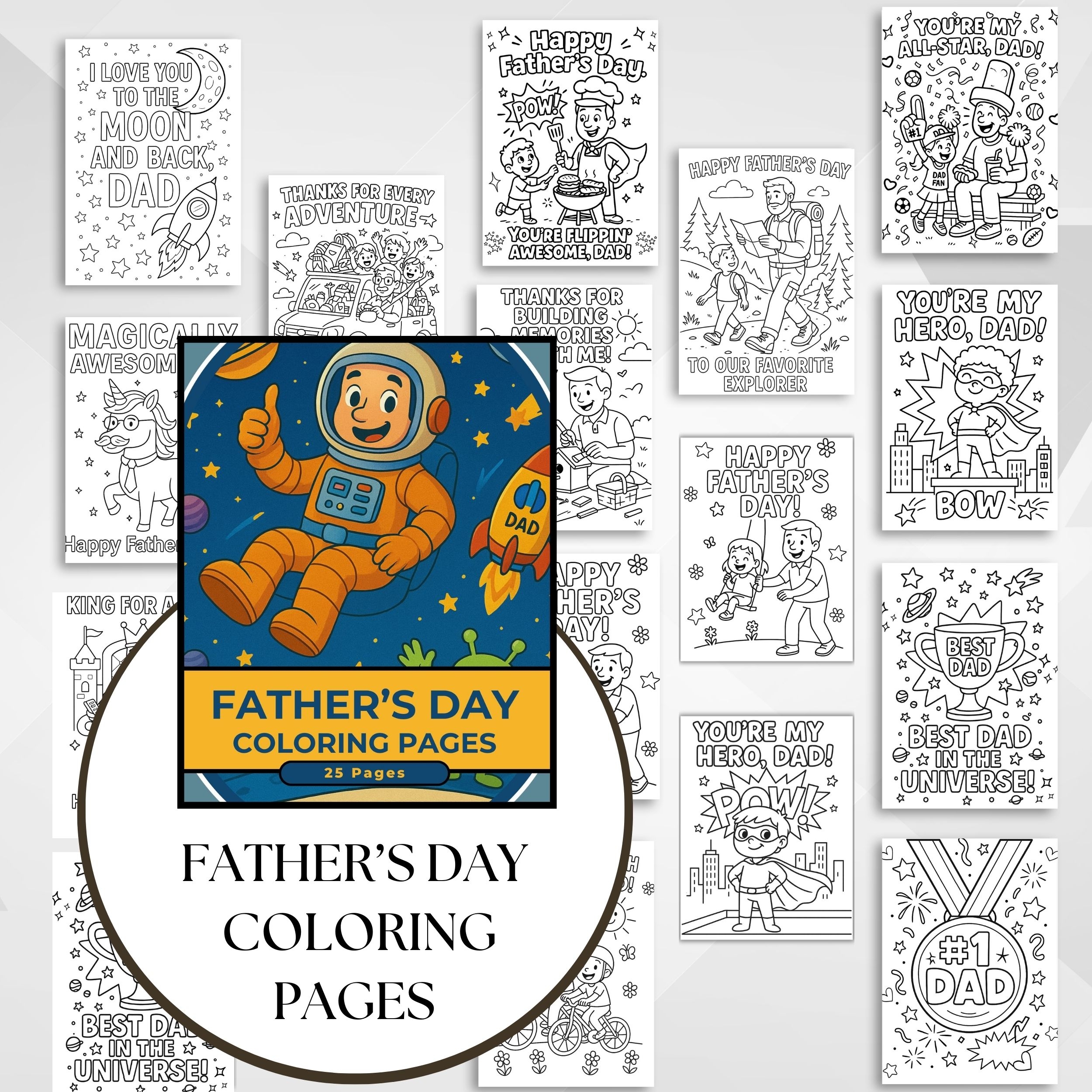 Father s Day Writing And Coloring Pack DIY Father s Day Gift 
