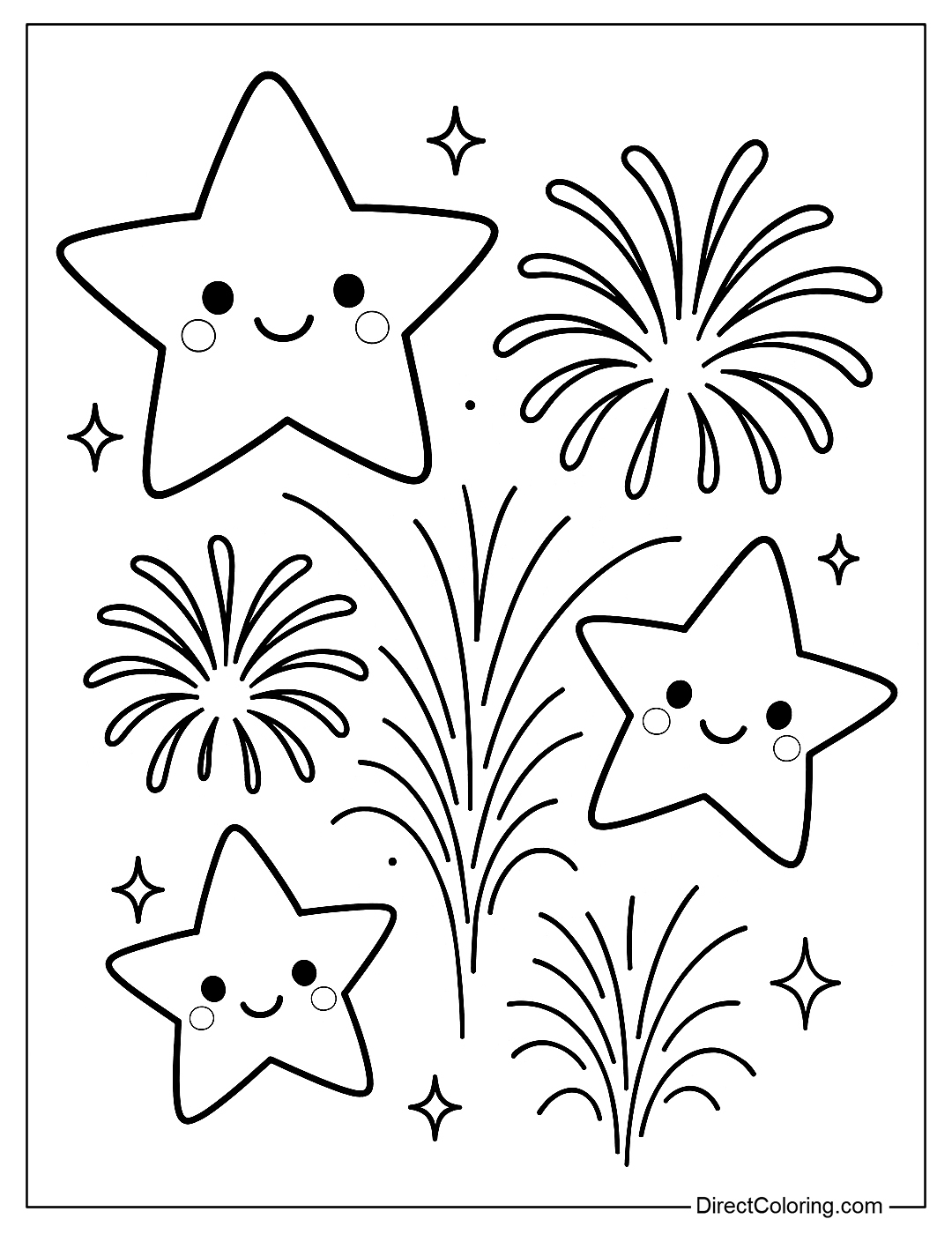 Fireworks Coloring Pages Free PDF To Download And Print