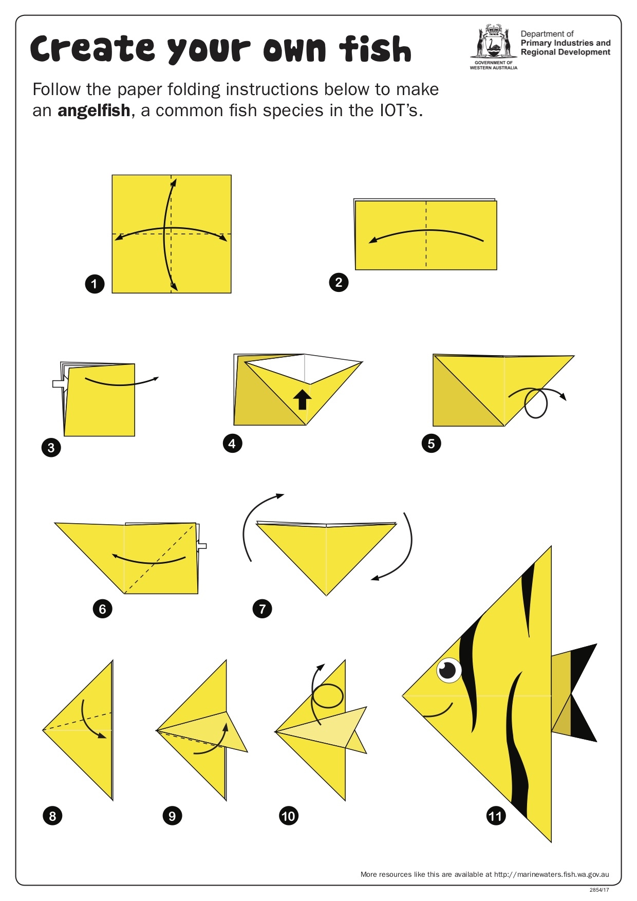 Fishy Fun Sheet Create Your Own Fish Origami Department Of Primary Industries And Regional Development
