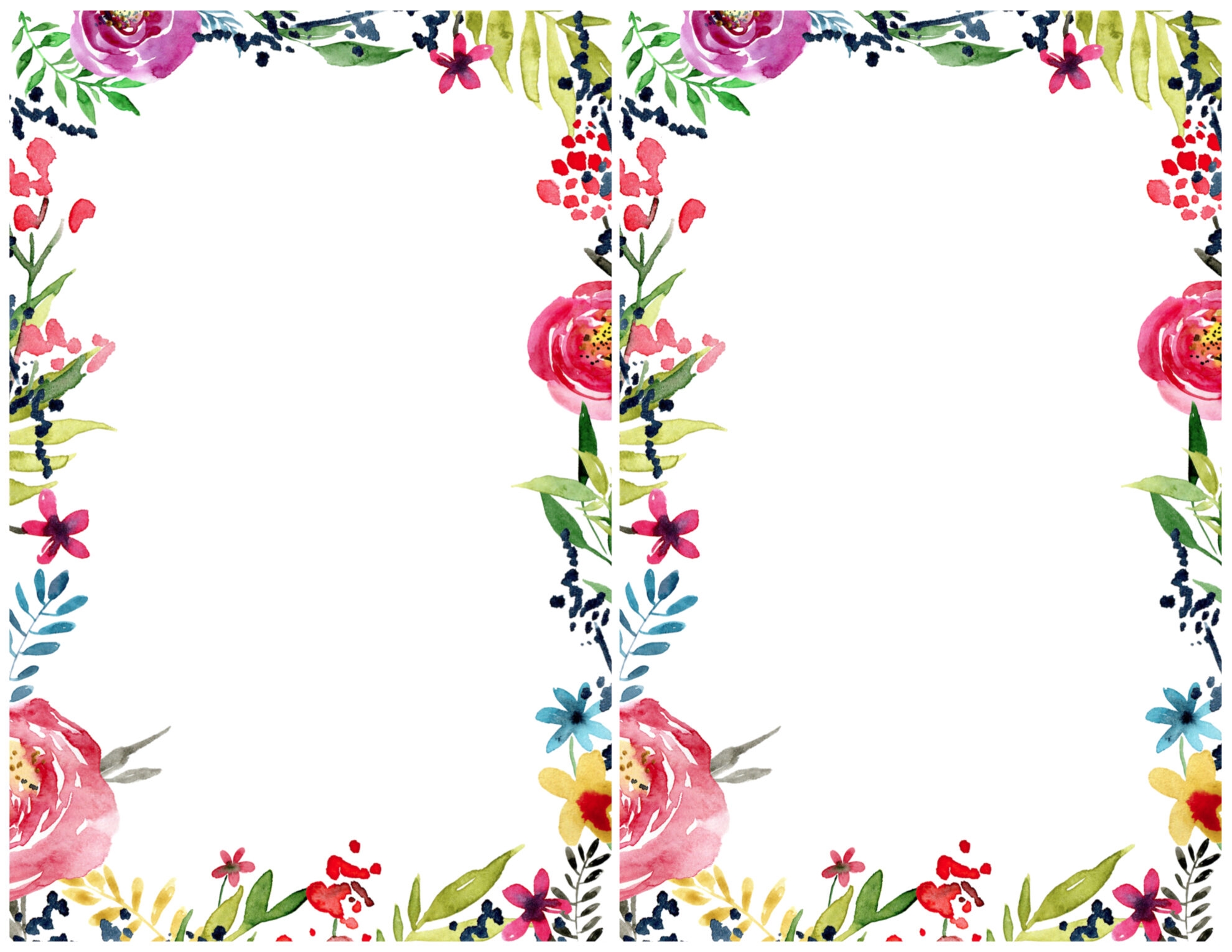 Floral Borders Invitations Free Printable Invitation Templates 