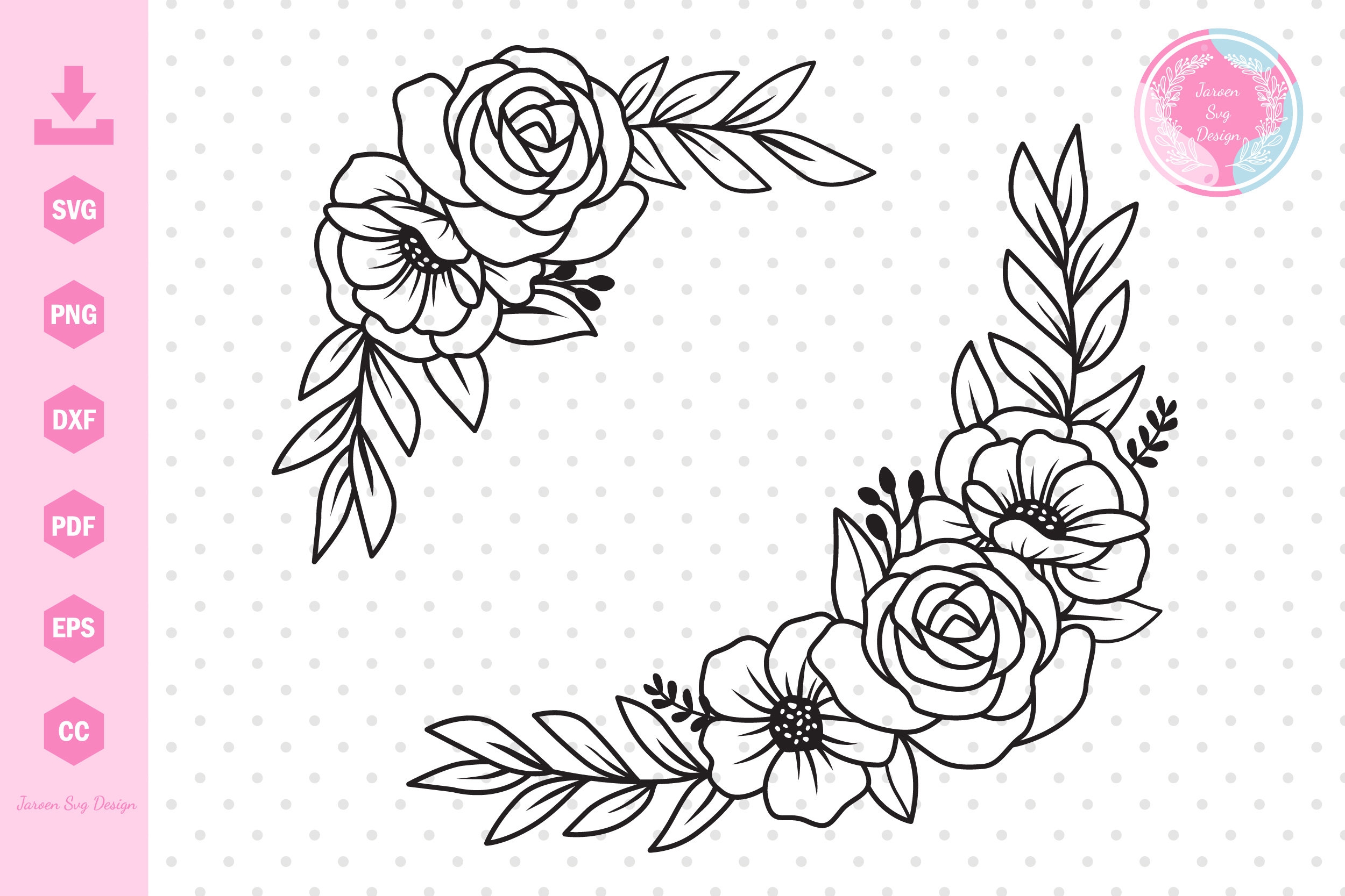 free printable flower corners