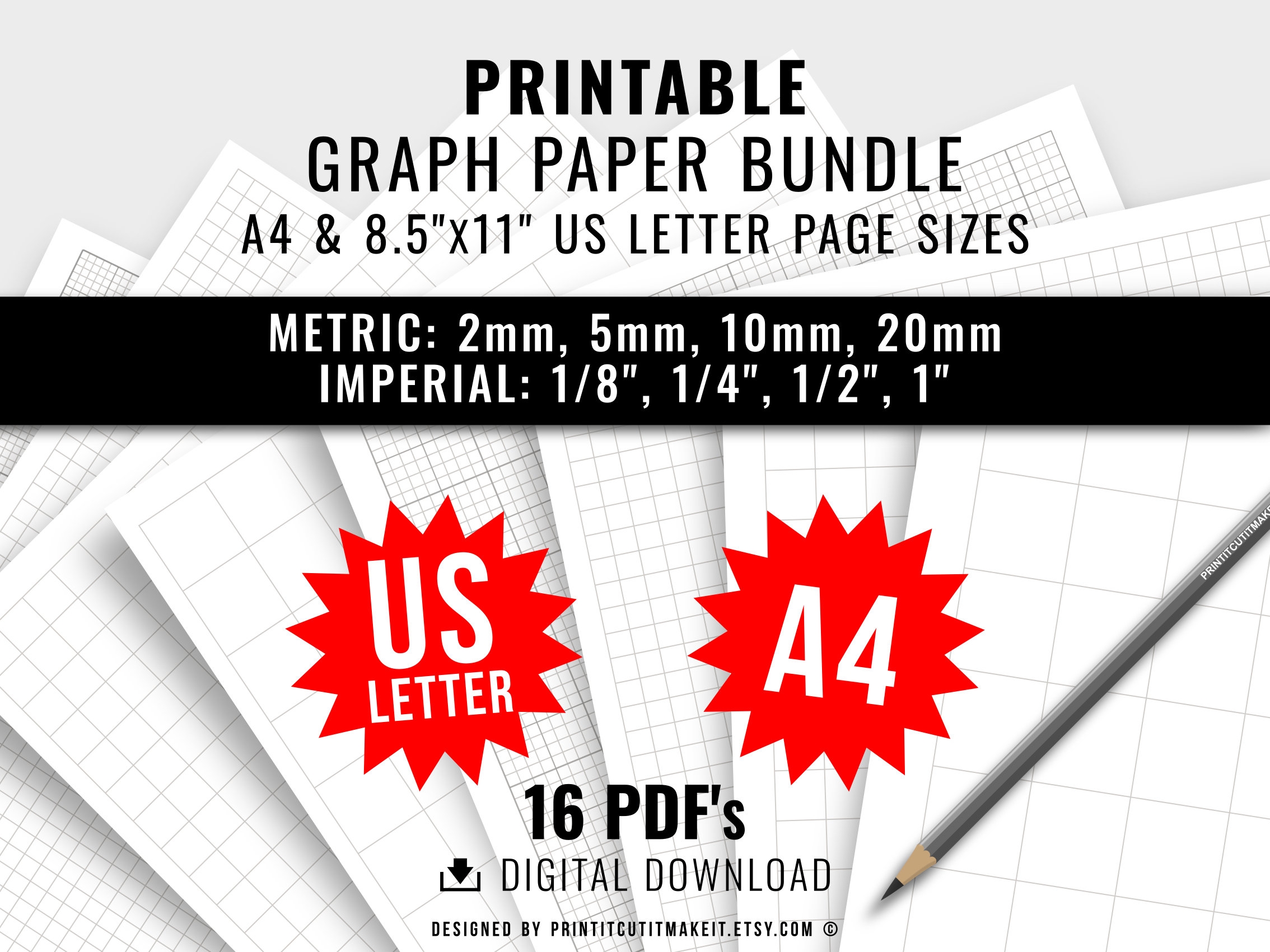Free 1 8 Inch Graph Paper Etsy Australia