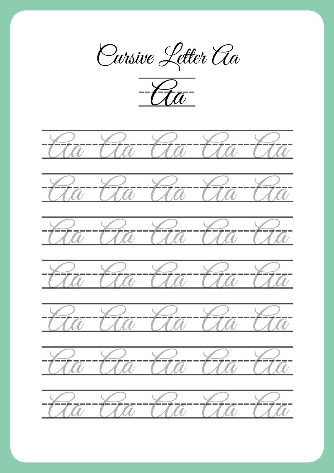 cursive writing practice worksheets printable