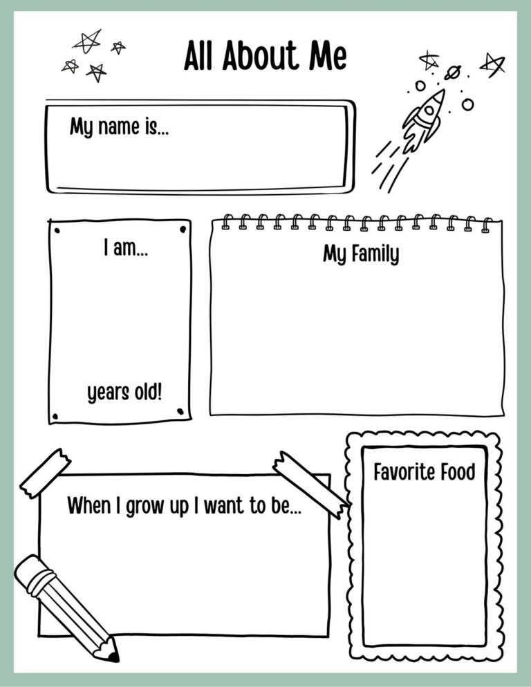 Free And Printable All About Me Worksheet Templates Canva