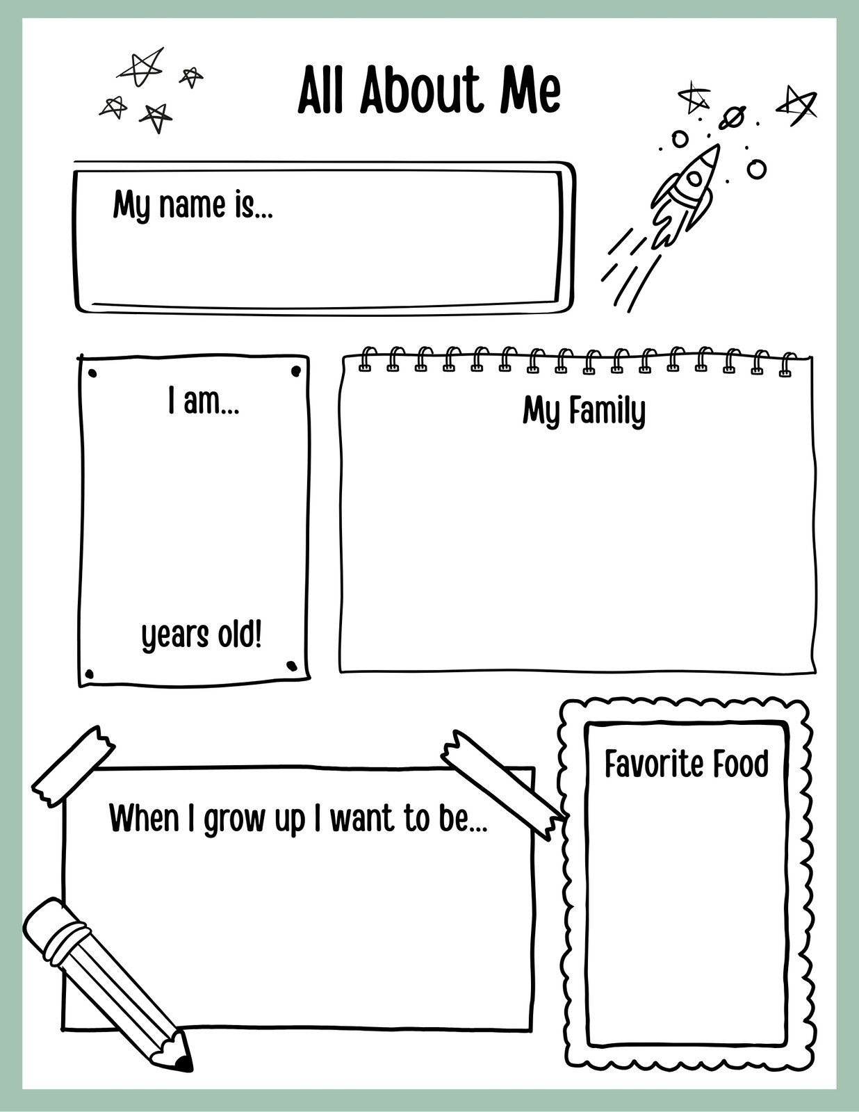 Free And Printable All About Me Worksheet Templates Canva