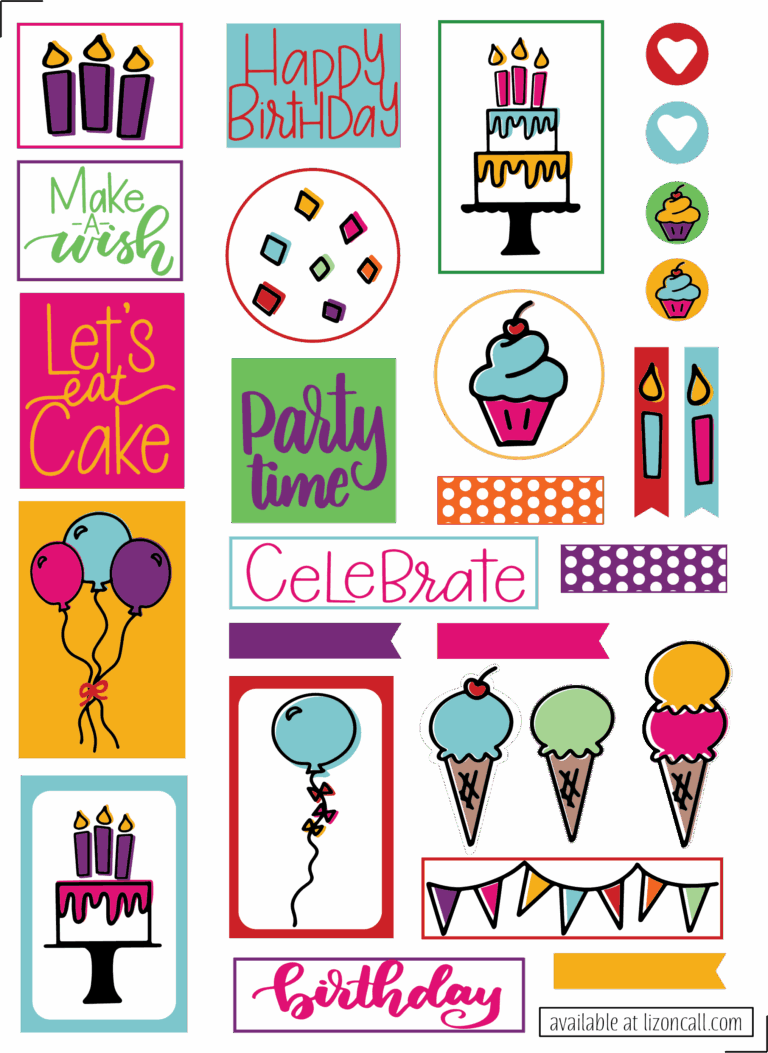 Free Birthday Planner Stickers