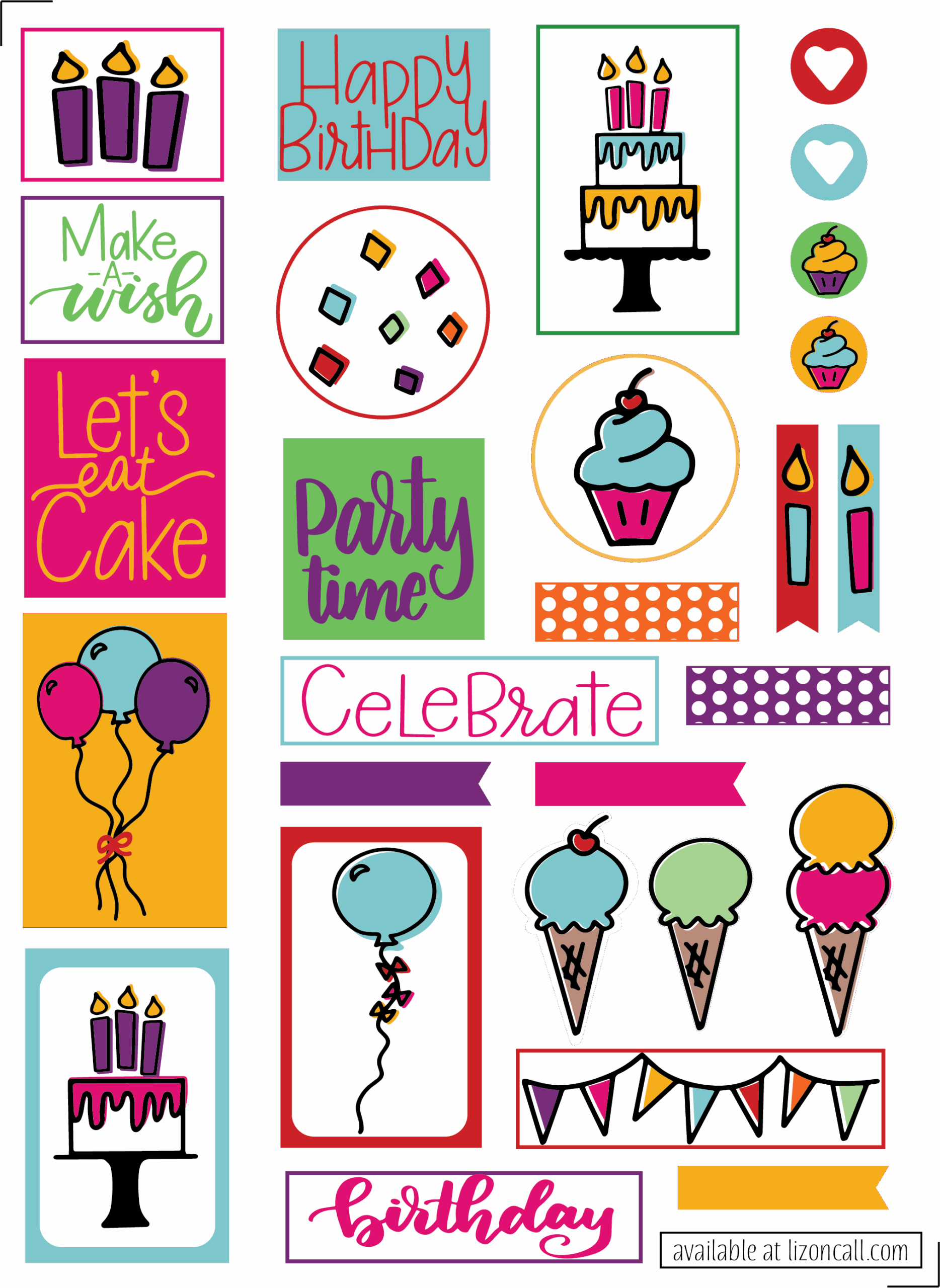 Free Birthday Planner Stickers
