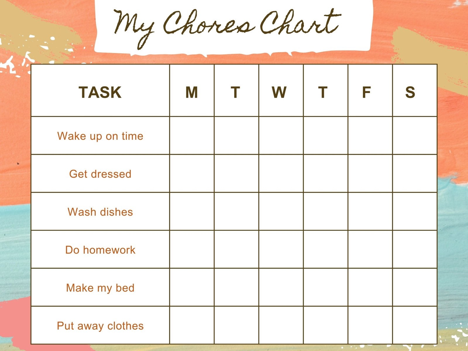 free printable chore charts pc office task list