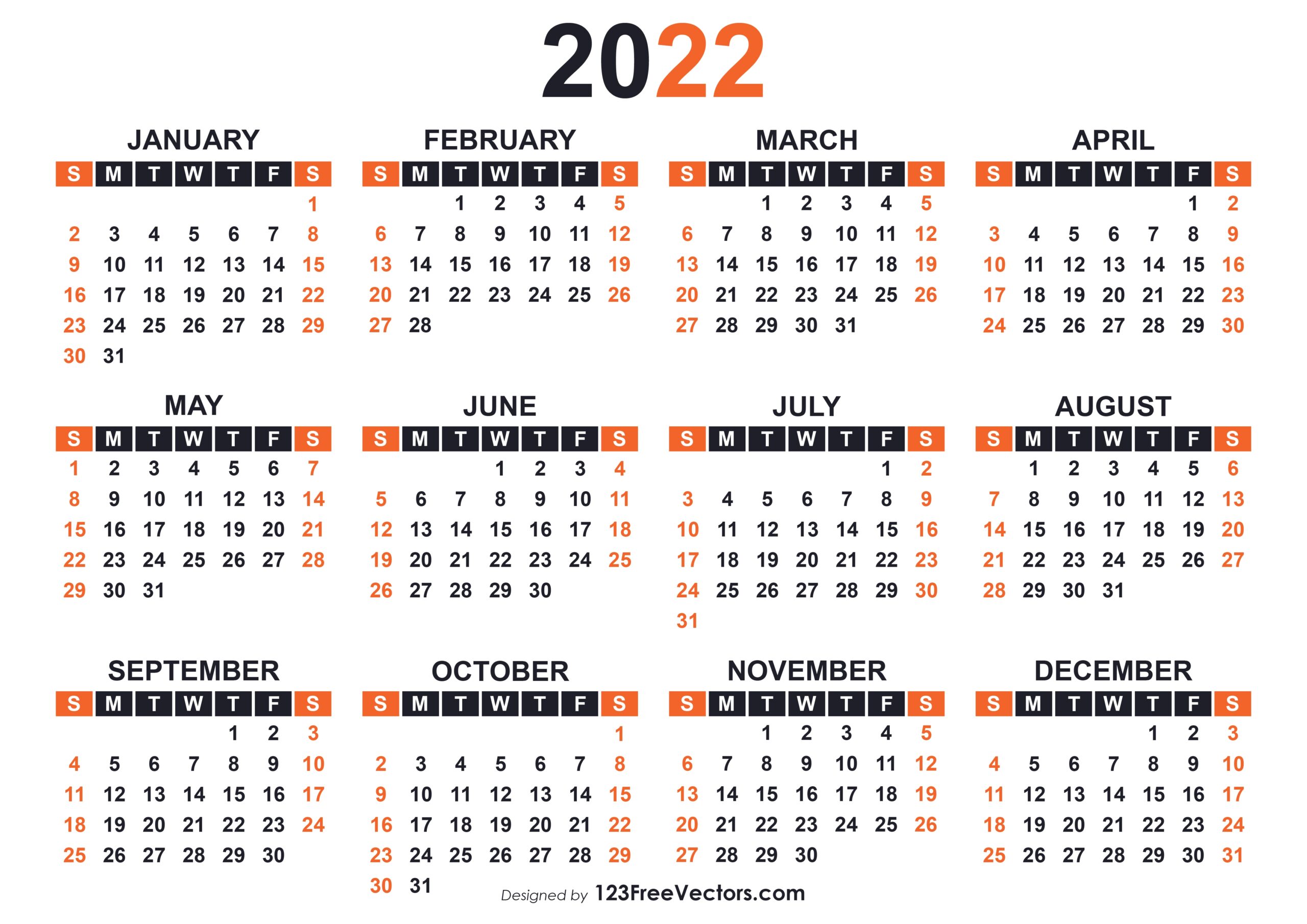 Free Download 2022 Free Printable Calendar Templates Free Download 2022 Free Printable Calendar Templates