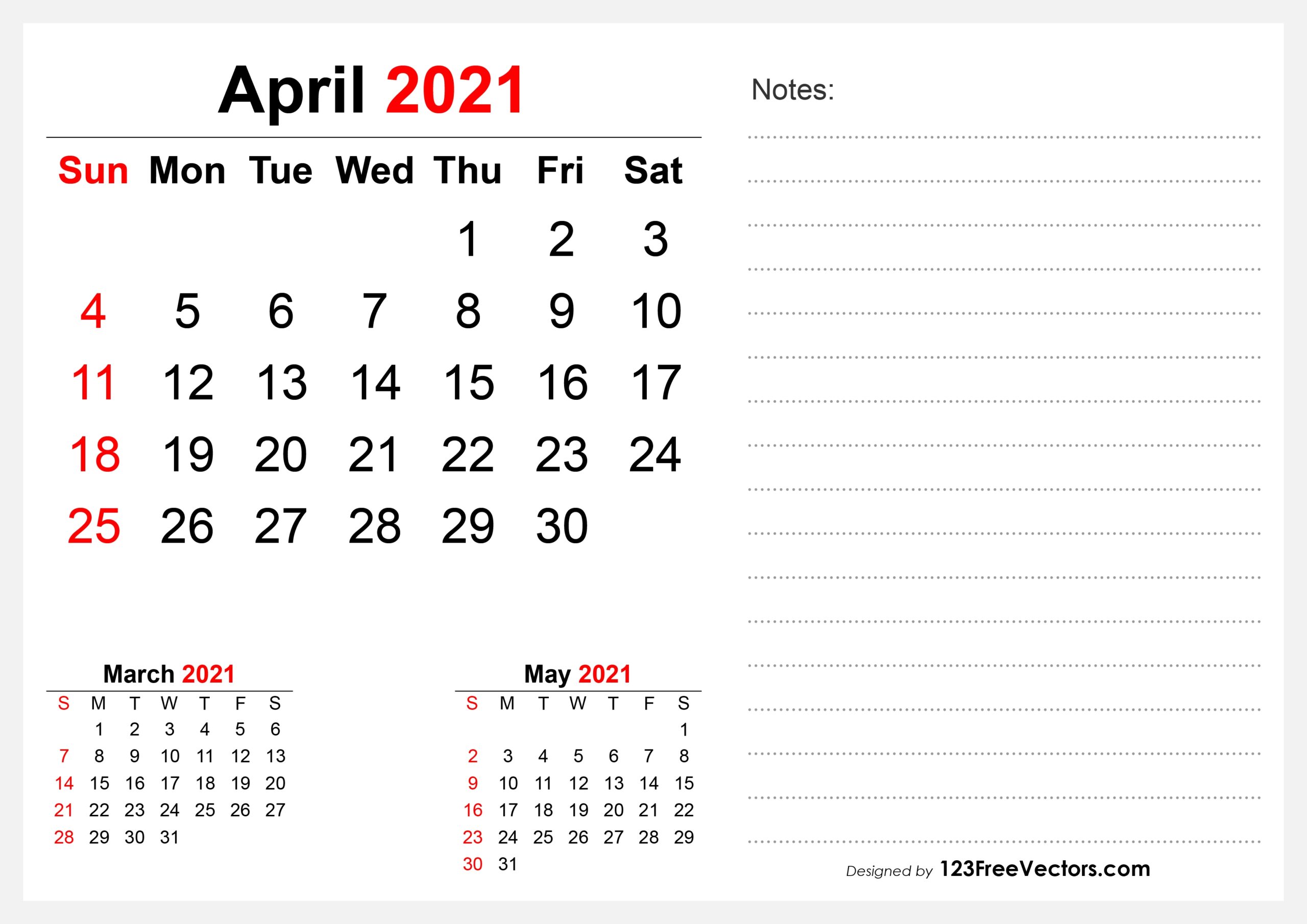 free printable monthly calendars april 2021 calendar