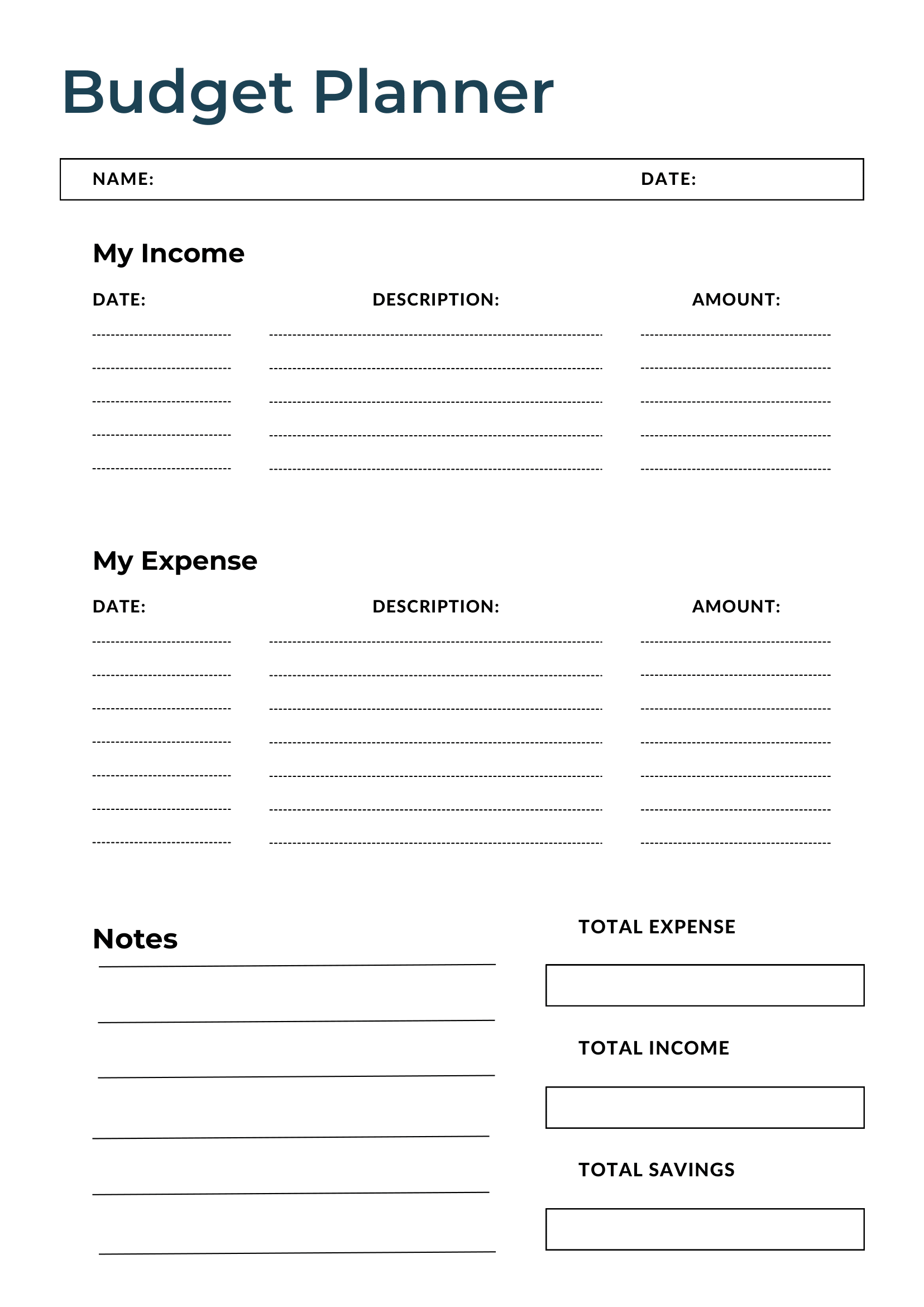 free printable templates family budget