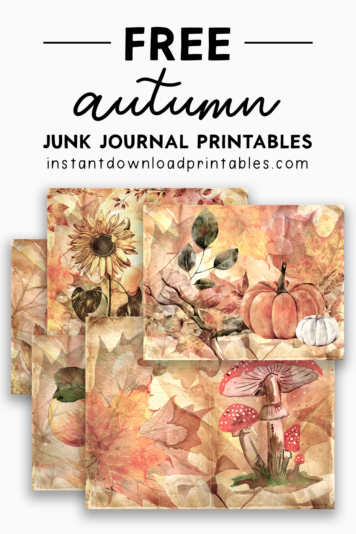 Free Fall Autumn Junk Art Journal Scrapbook Digital Instant  Free Fall Autumn Junk Art Journal Scrapbook Digital Instant