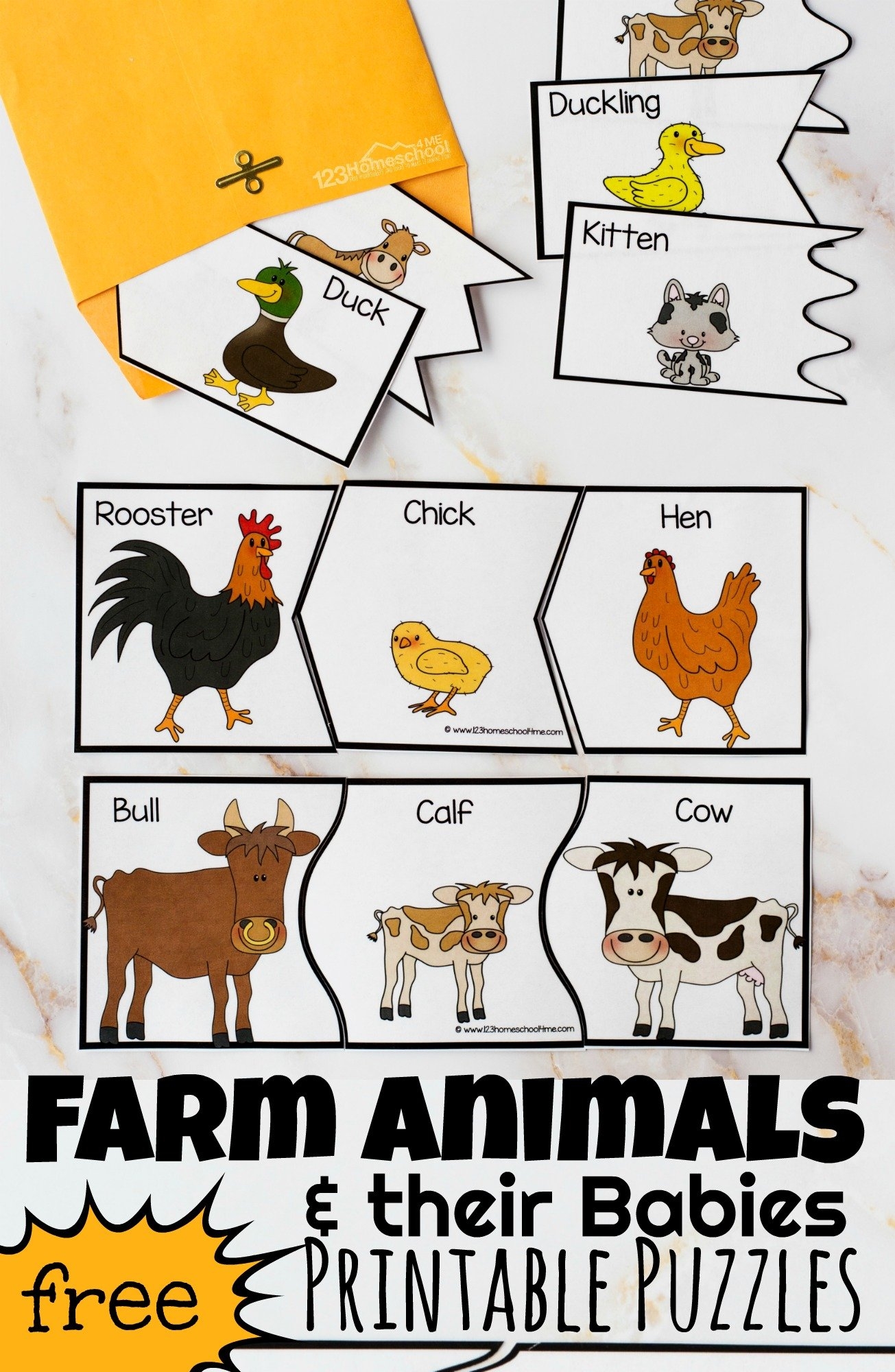 FREE Farm Animals And Their Babies Printables Puzzles Activities  FREE Farm Animals And Their Babies Printables Puzzles Activities