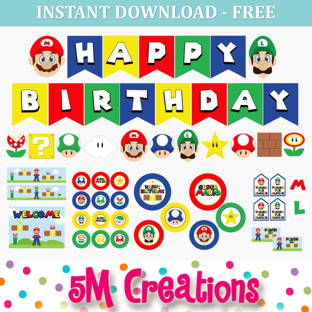 free printable party supplies