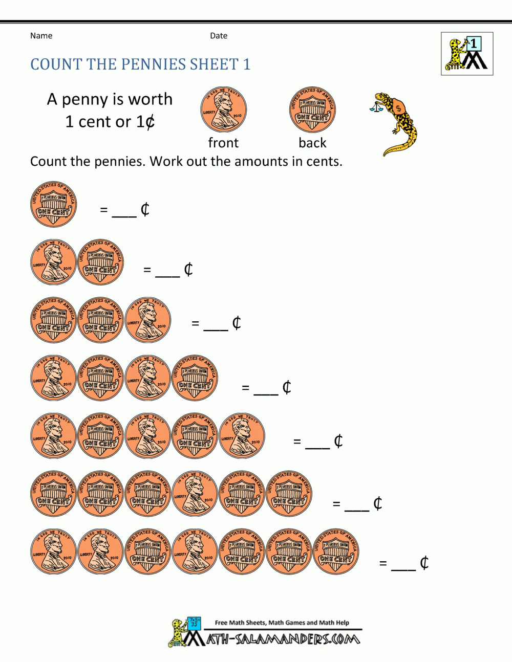 printable money math worksheets