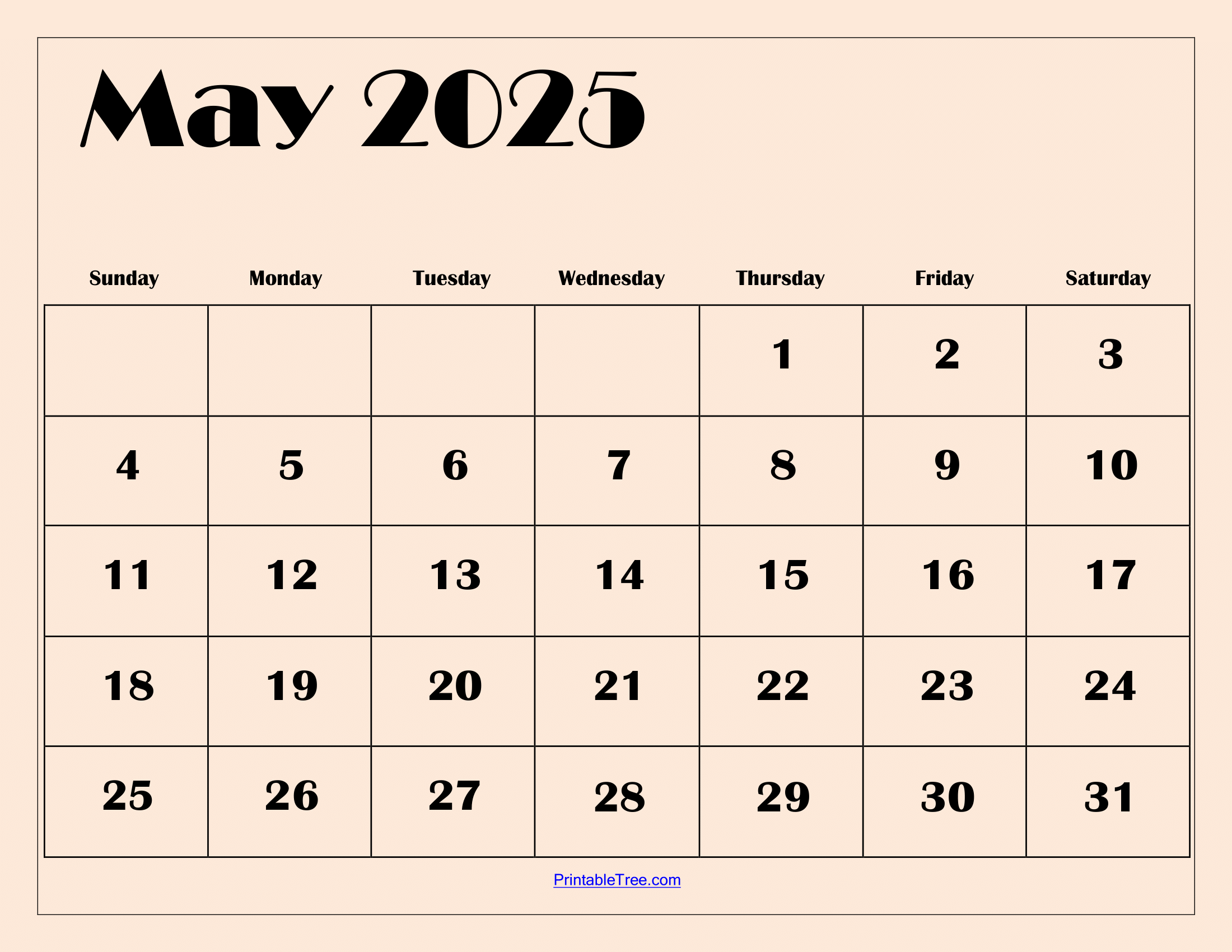 may printable calendar