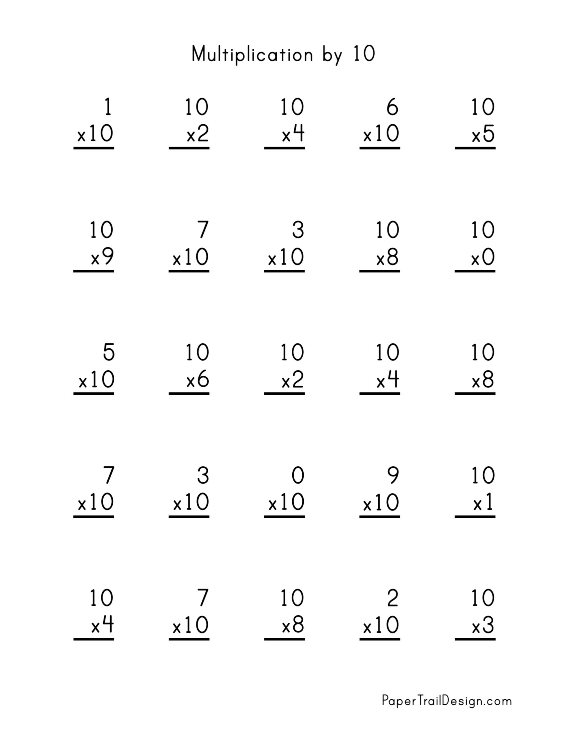 printable multiplication worksheets
