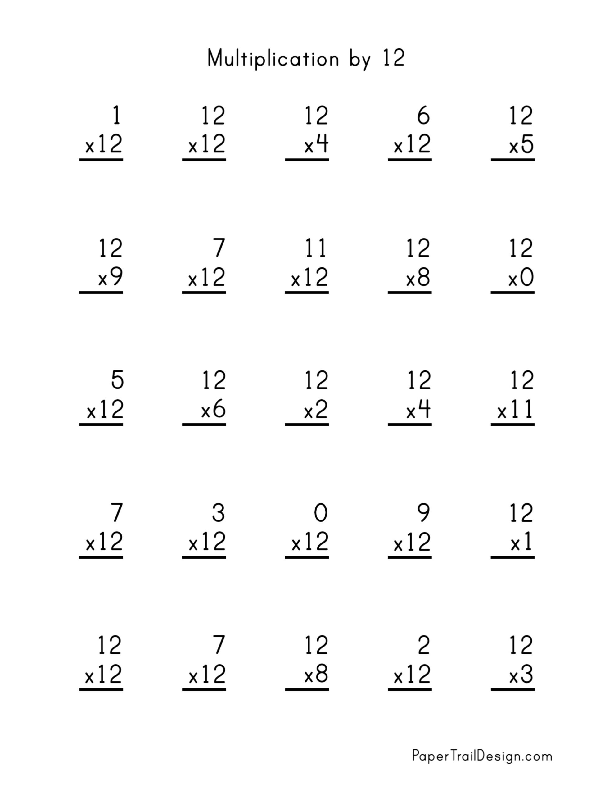 free printable multiplication worksheets 1-12