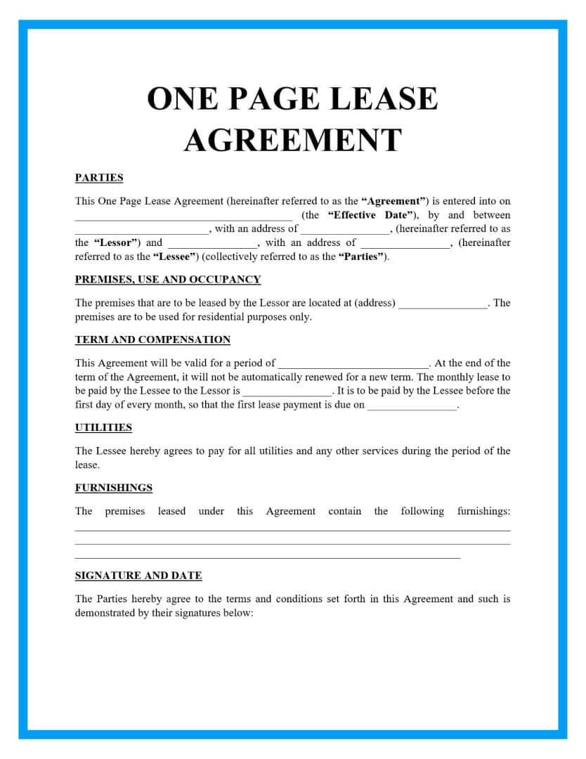 free printable rental agreement