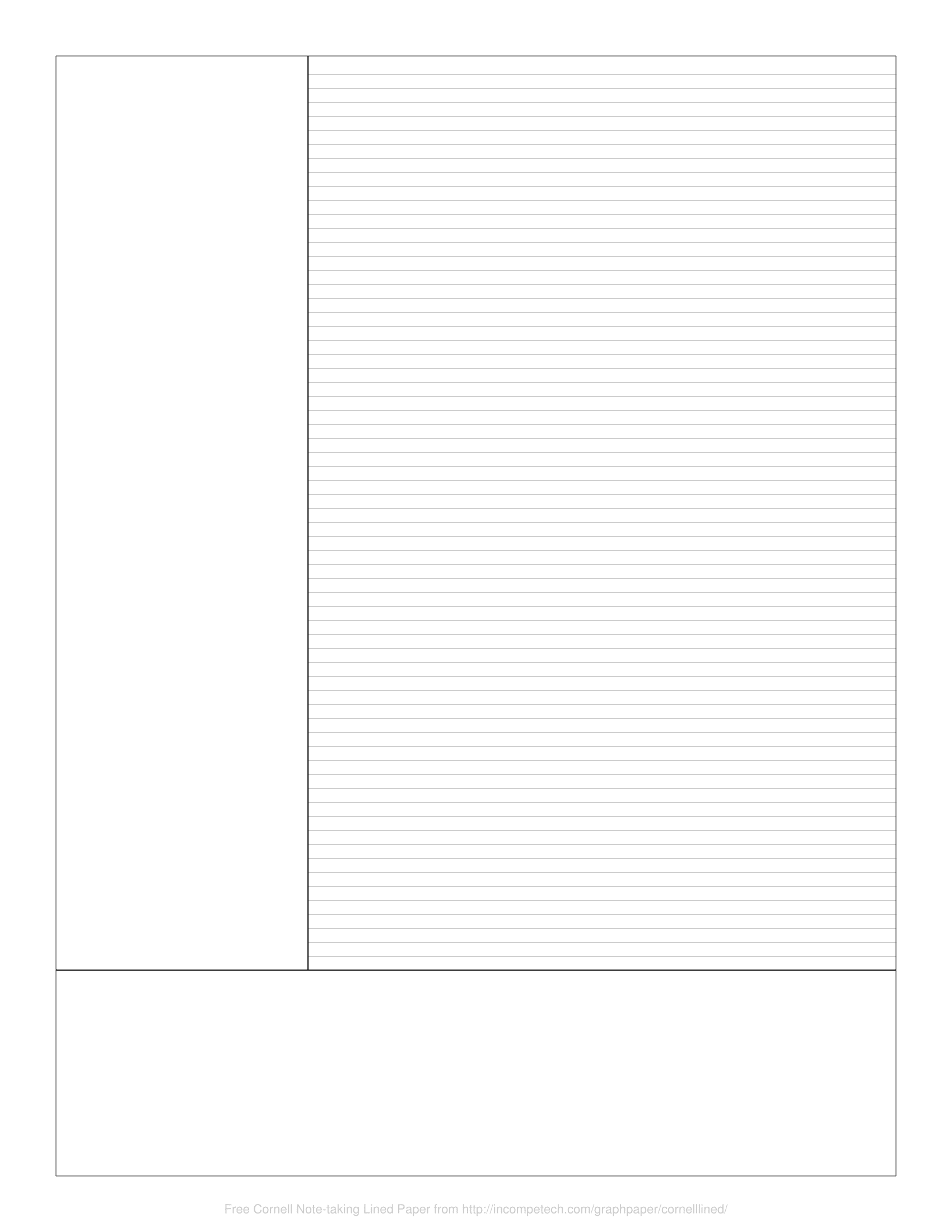 Free Online Graph Paper Cornell Note taking Lined