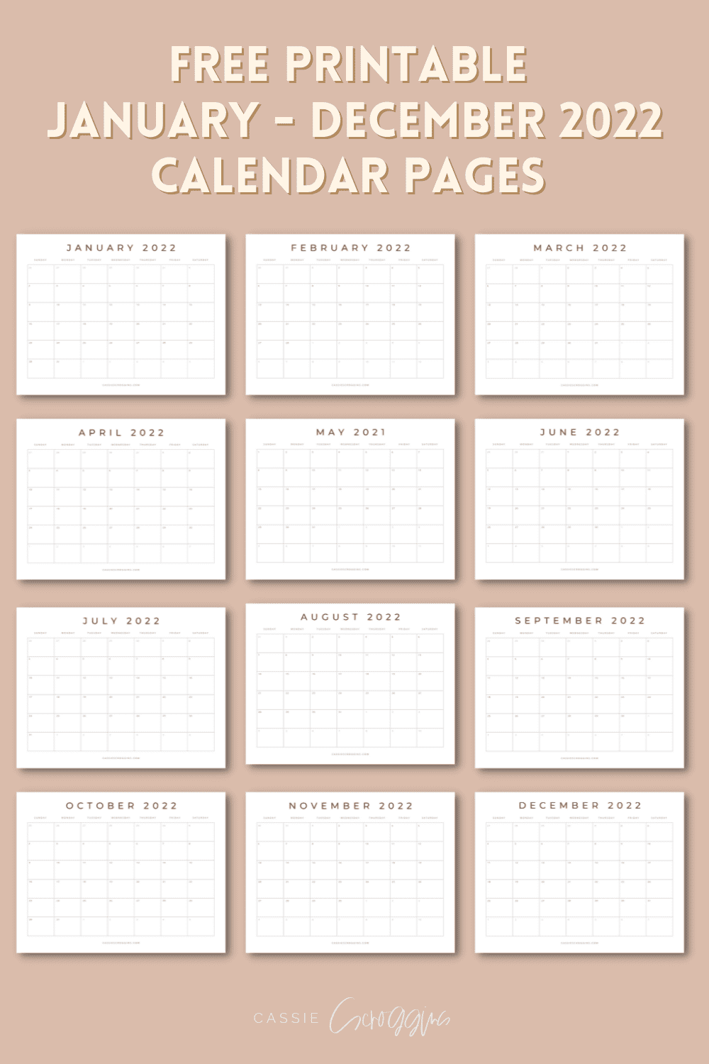 Free Printable 2022 Blank Calendar Templates All 12 Months  Free Printable 2022 Blank Calendar Templates All 12 Months