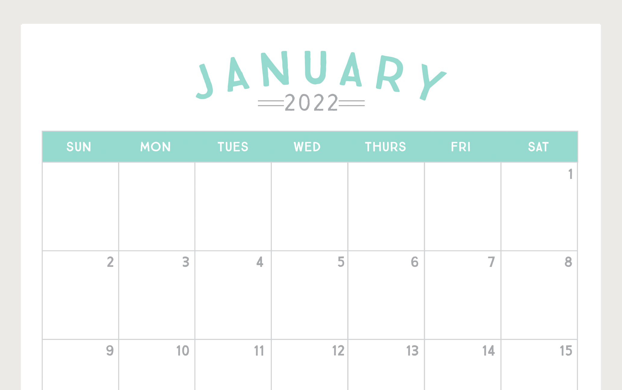 Free Printable 2022 Calendar Free Printable 2022 Calendar