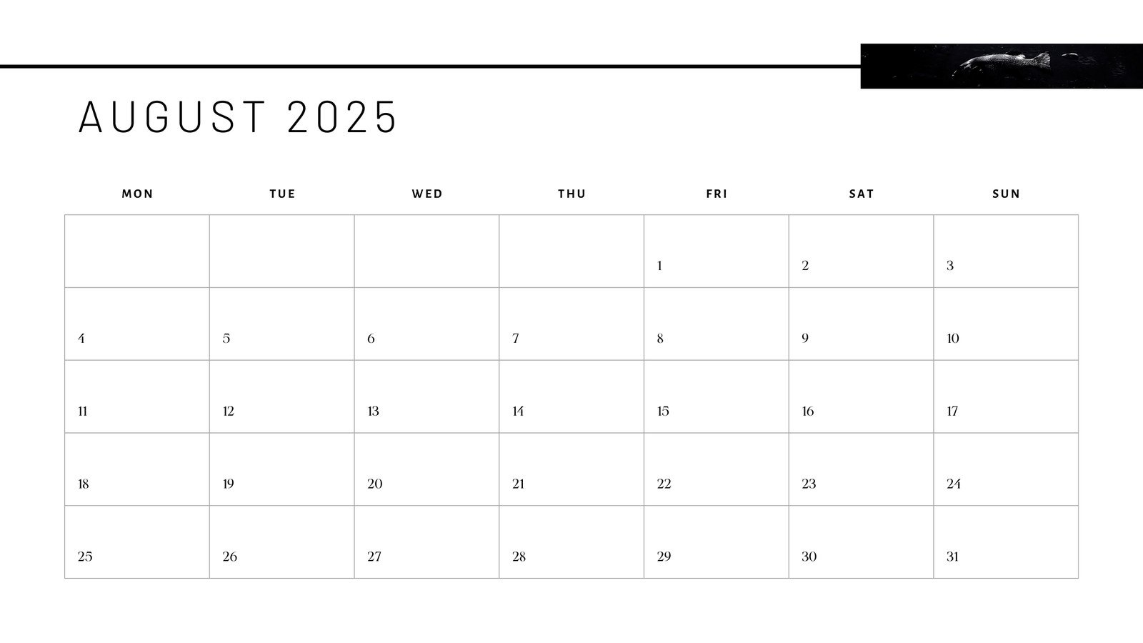 august calendar printable