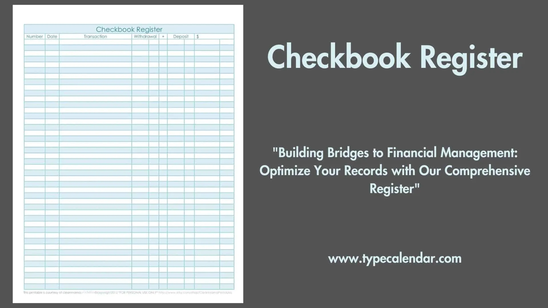 printable check register