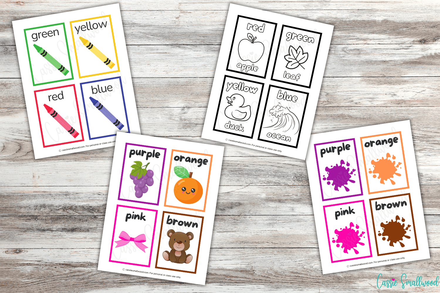 FREE Printable Color Flashcards For Toddlers Cassie Smallwood