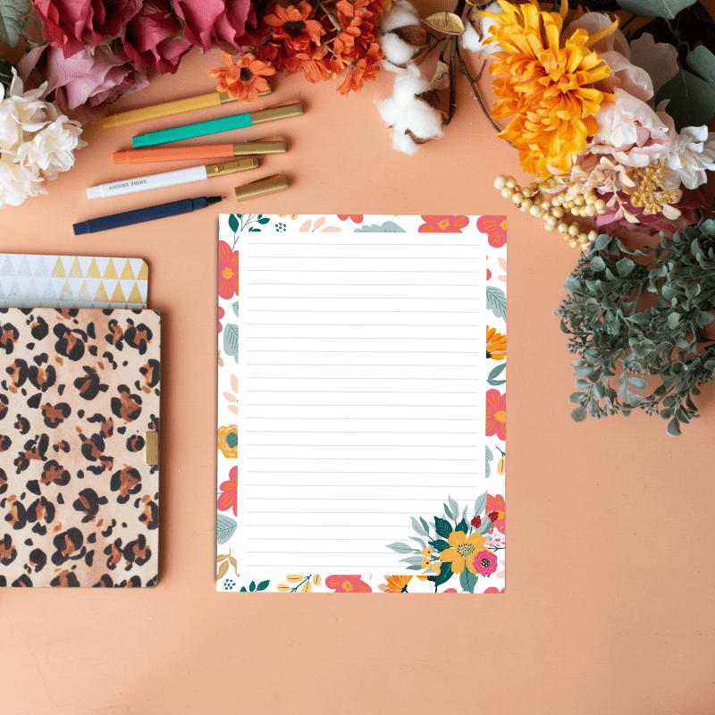 Free Printable Colorful Fall Floral Stationery Carrie Elle