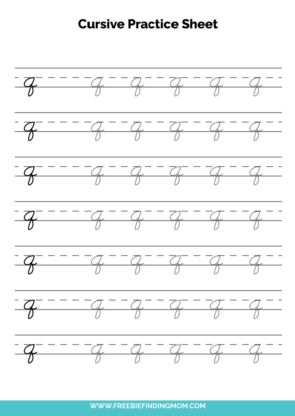 cursive practice printable worksheets