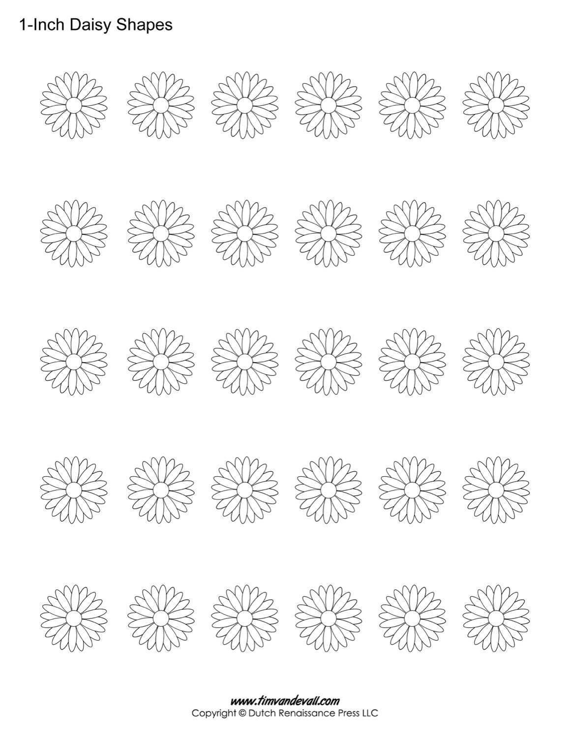 Free Printable Daisy Templates Daisy Shape Flower PDFs