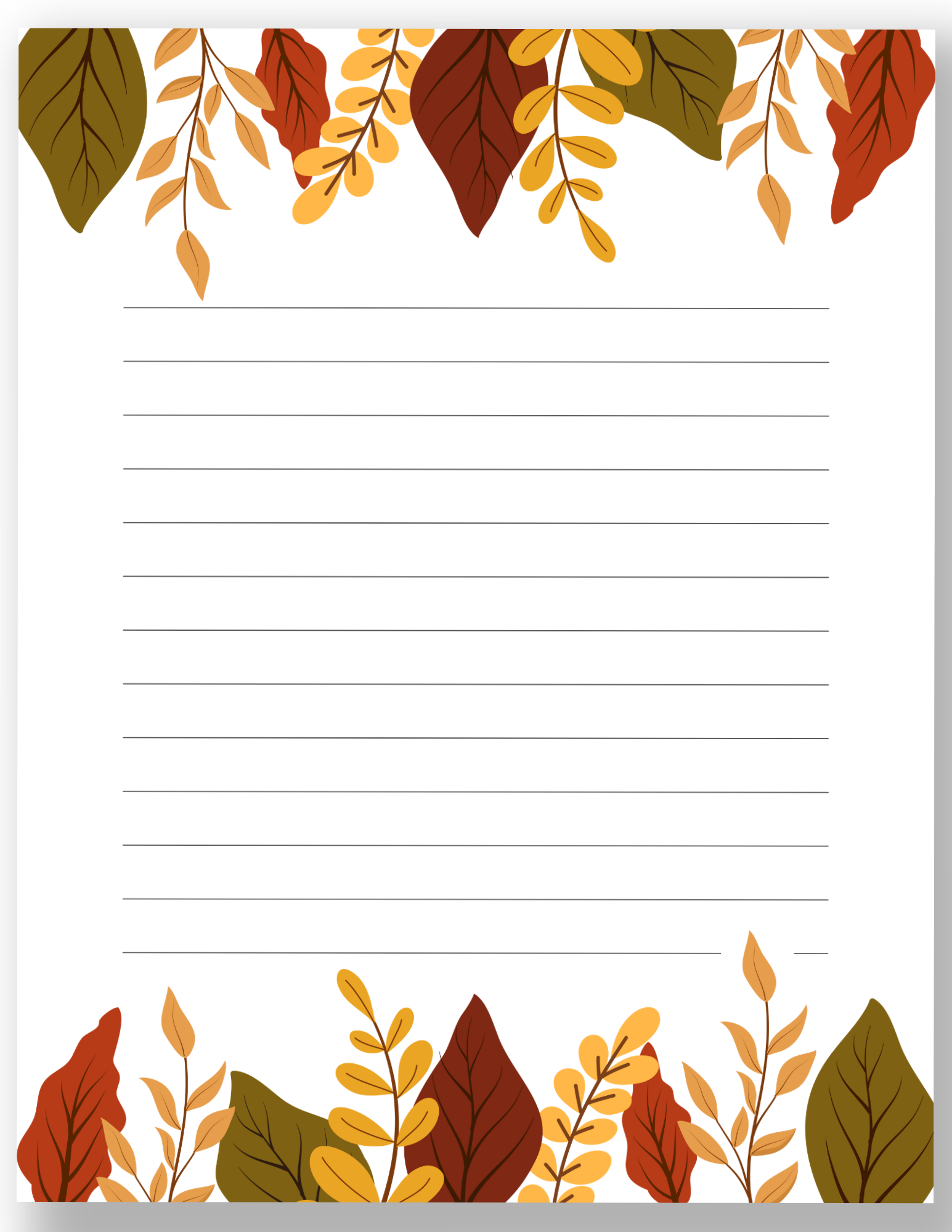 free printable fall writing paper