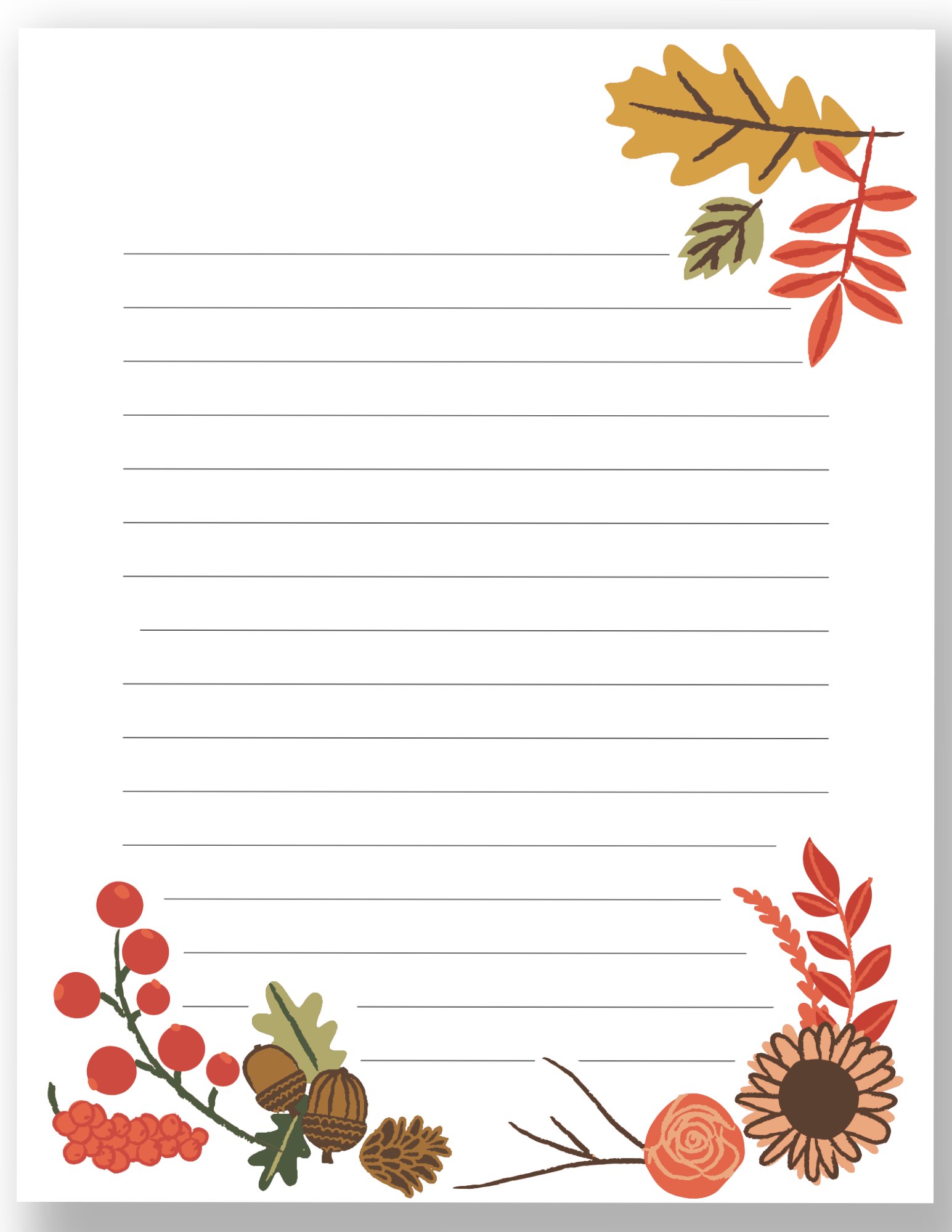 Free Printable Fall Writing Paper Stationery Worksheets Library