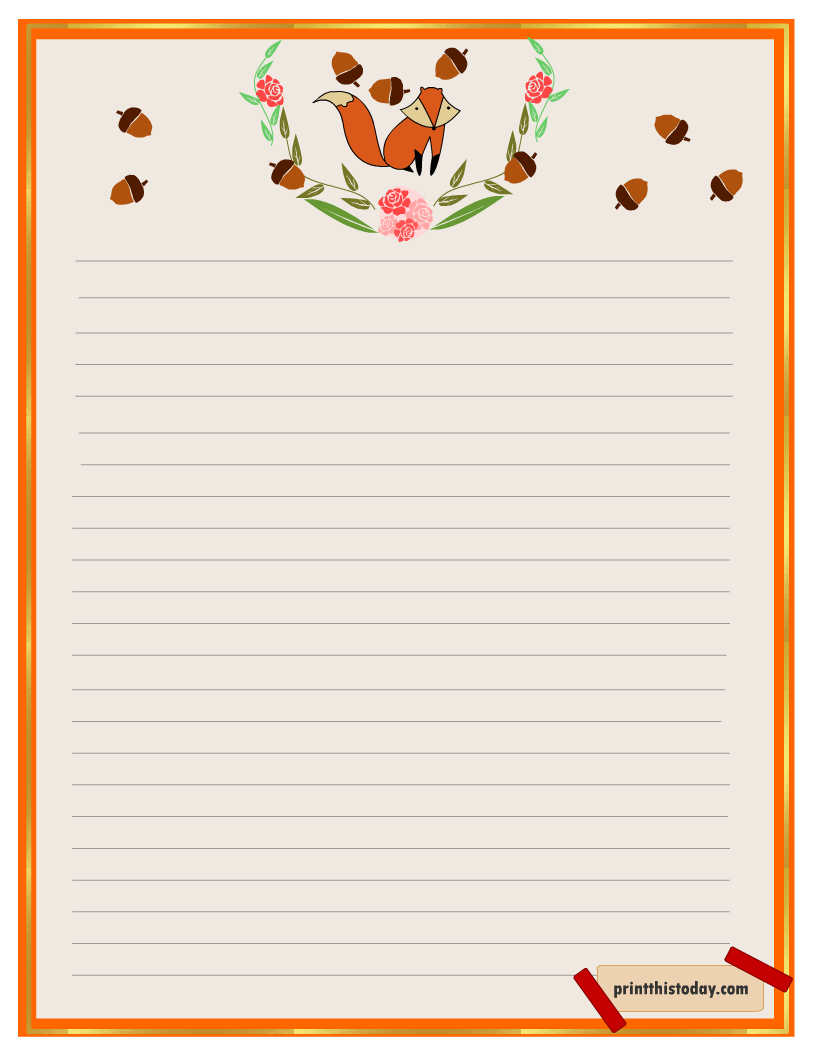 Free Printable Fall Writing Paper Stationery Worksheets Library