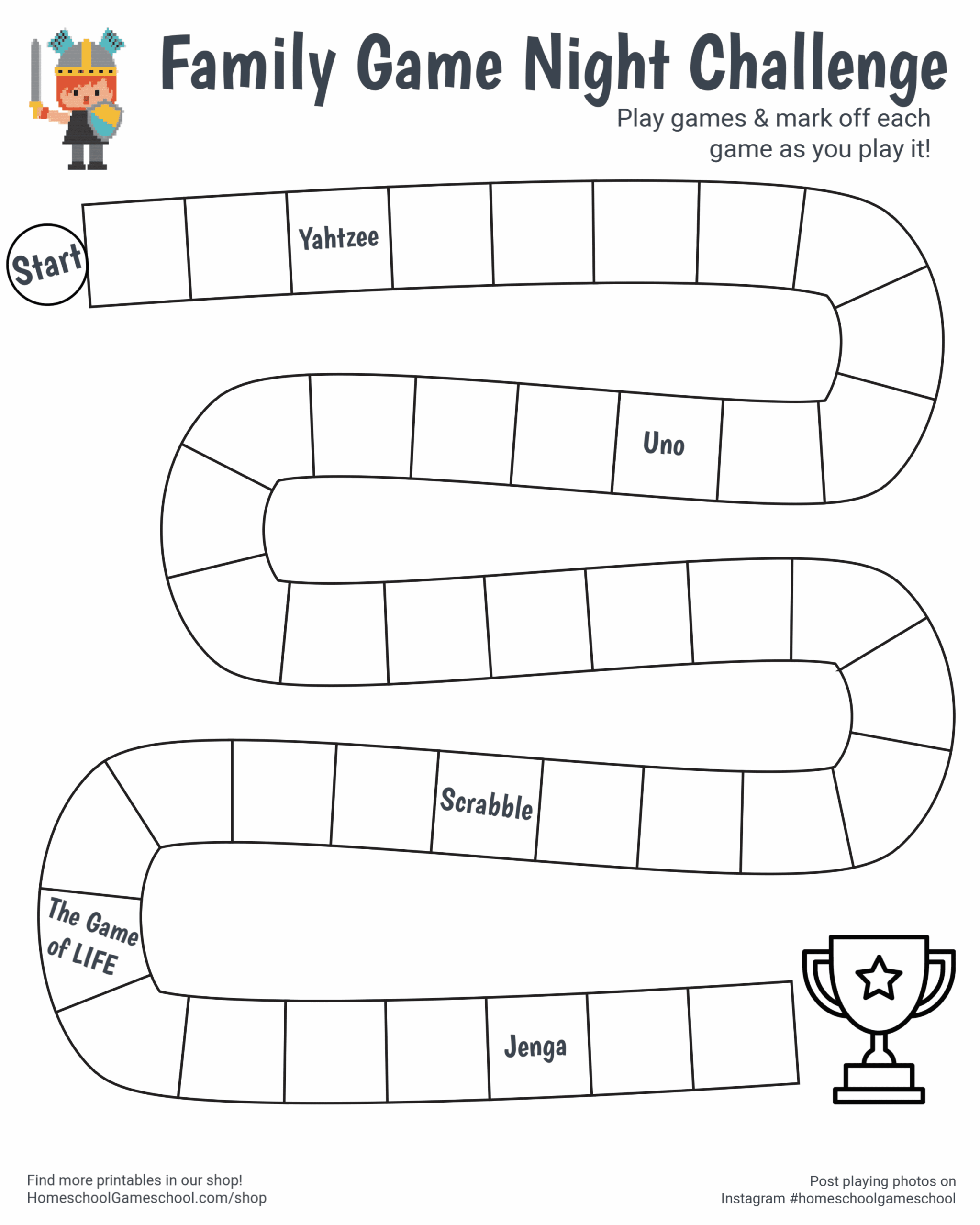 Free Printable Family Game Night Challenge Poster Worksheets Library