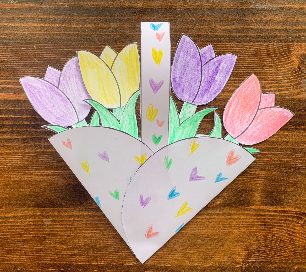 Free Printable Flower Basket Craft The Artisan Life