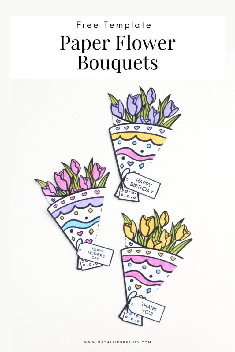 Free Printable Flower Bouquet Gathering Beauty