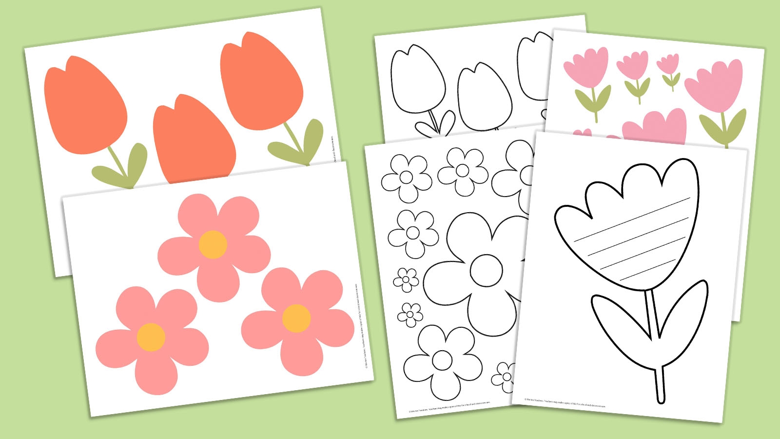 free printable colorful flowers
