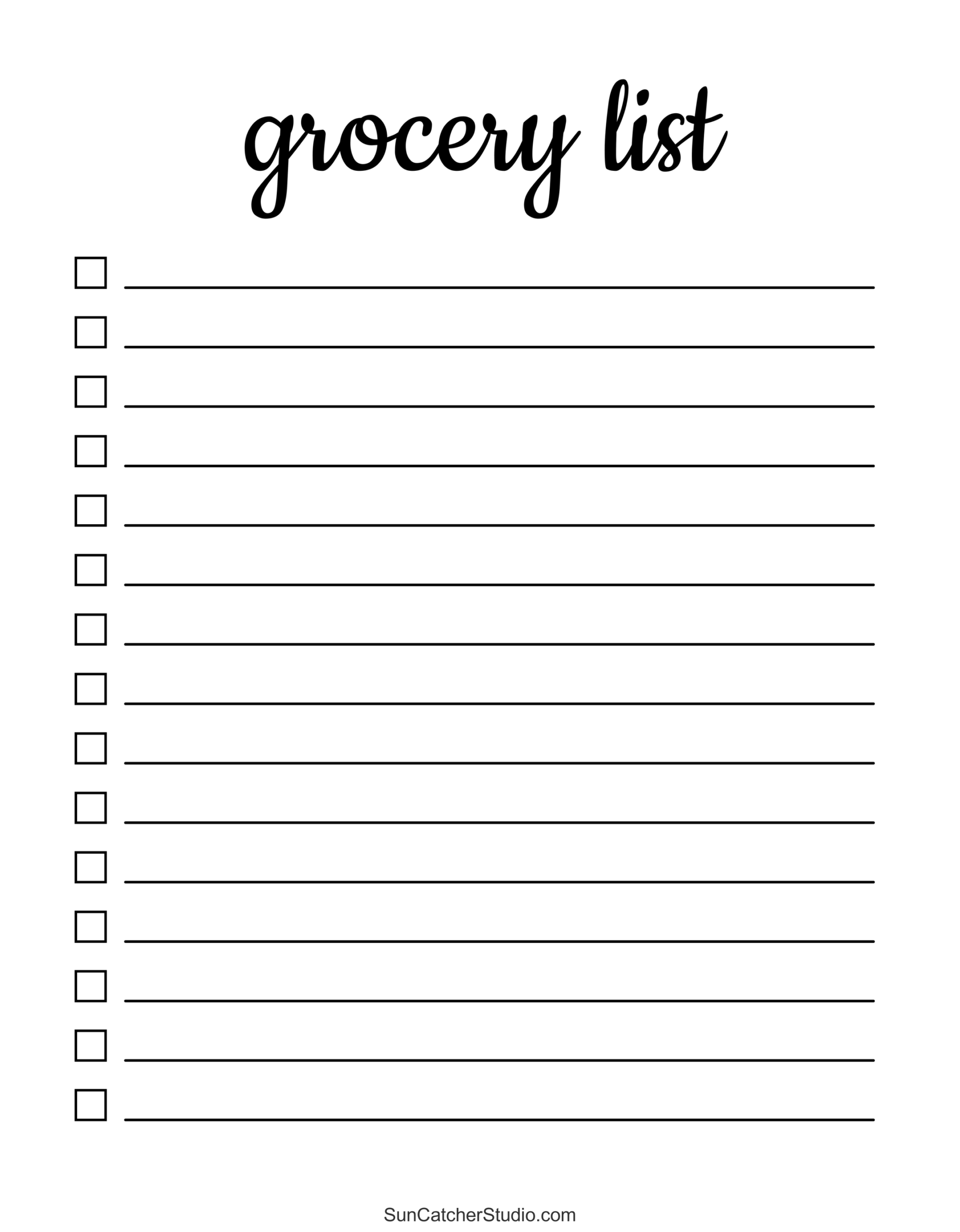 Free Printable Grocery List Templates PDF Shopping Lists Free  Free Printable Grocery List Templates PDF Shopping Lists Free