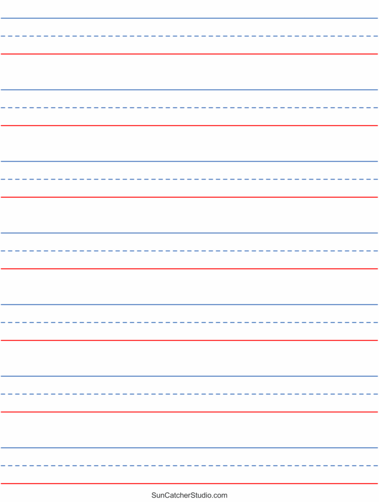 Free Printable Lined Paper Handwriting Notebook Templates 
