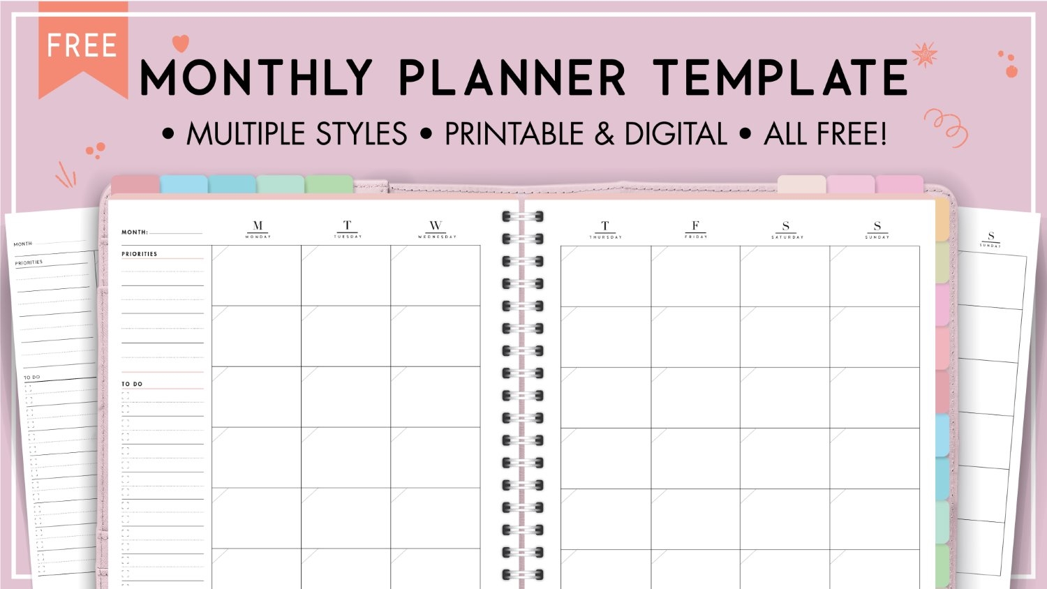 Free Printable Monthly Planner Template World Of Printables Free Printable Monthly Planner Template World Of Printables